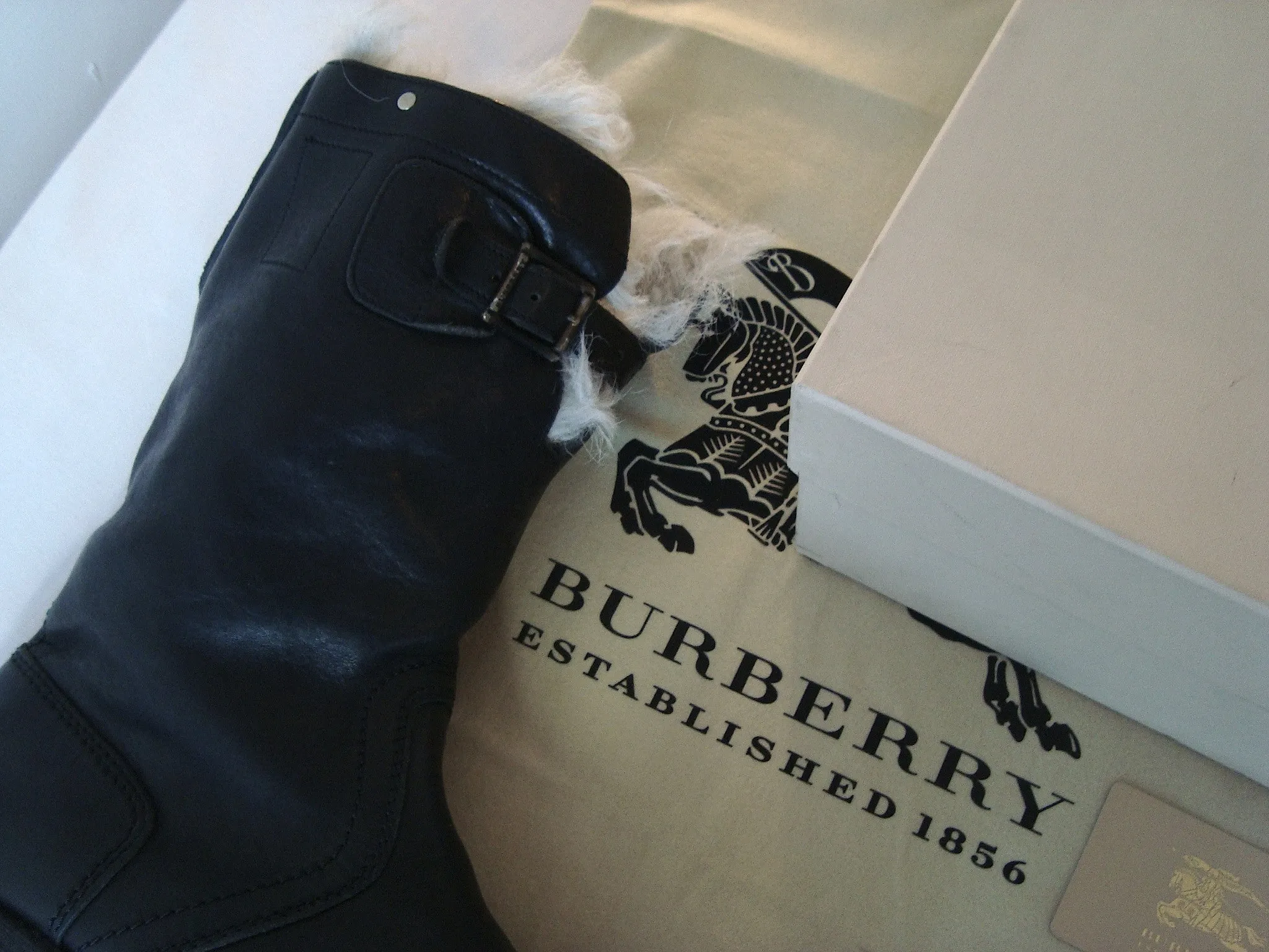 2010 Washed Leather 'Explorer' Boots with Sheep Fur Lining