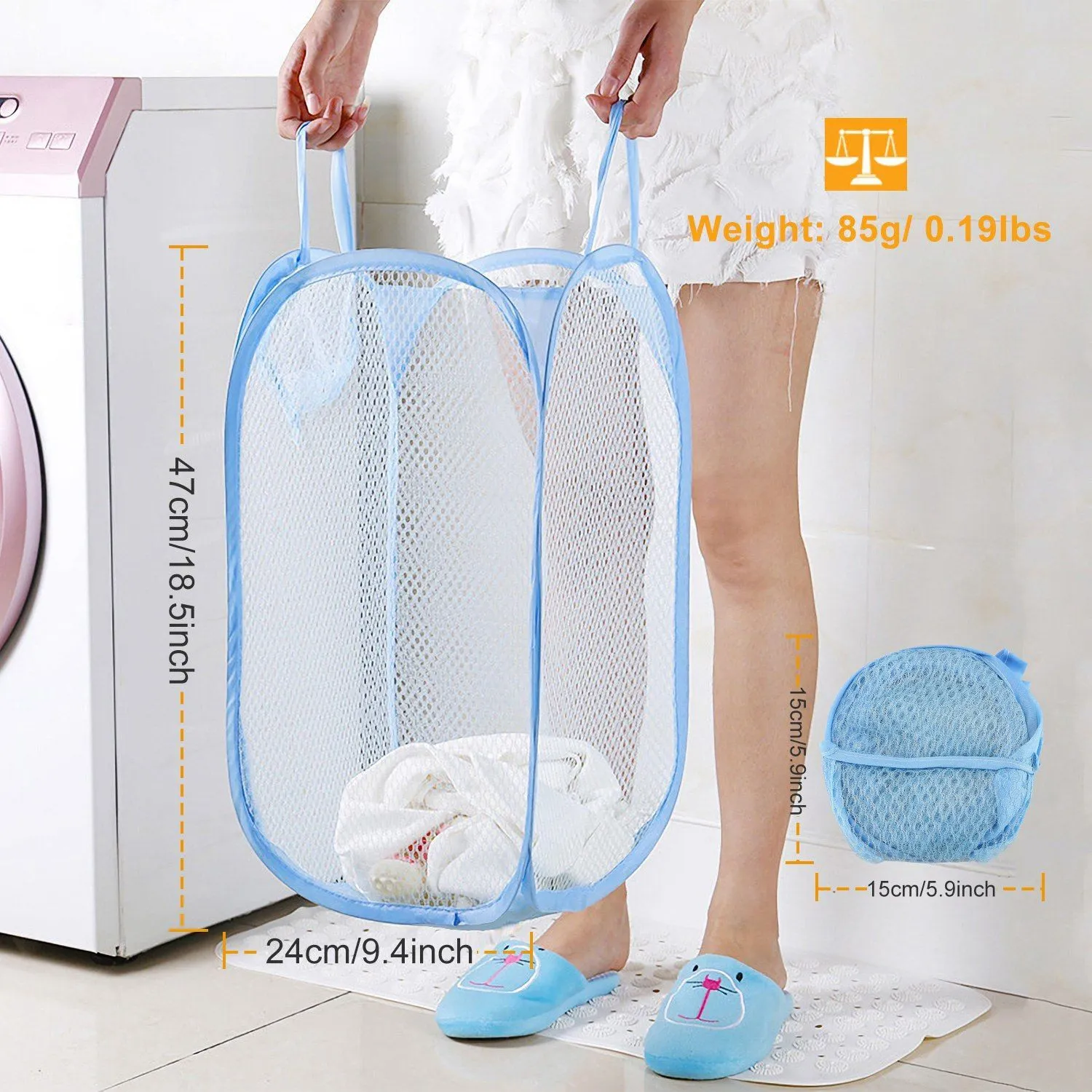 3-Pack: Pop-Up Laundry Hampers Foldable