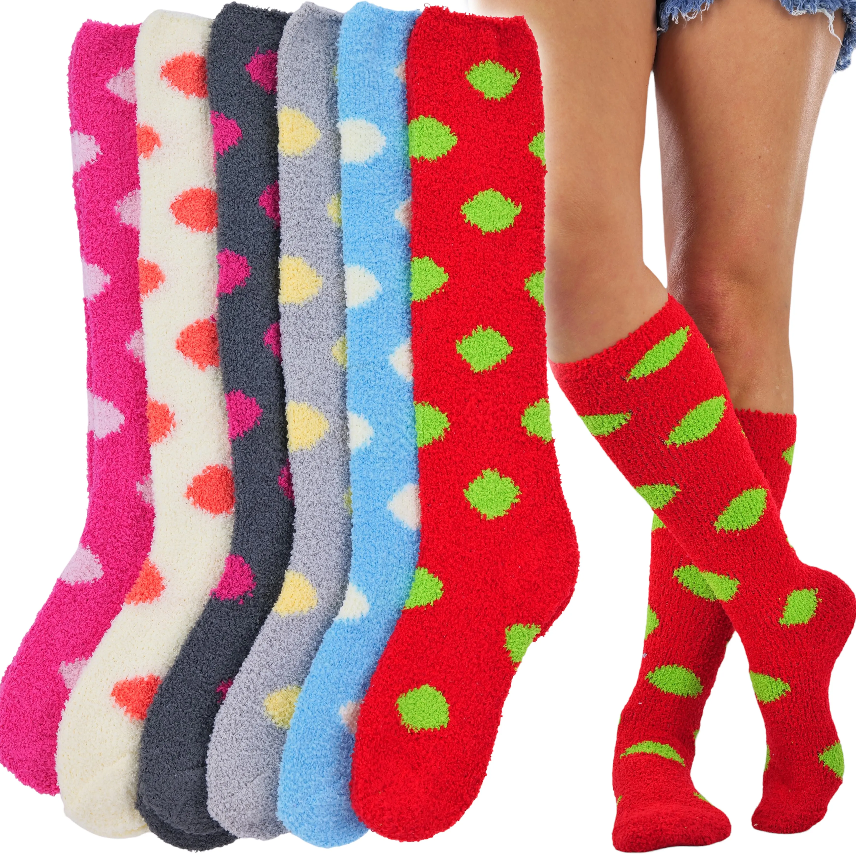 6-Pairs: Women's Plush Warm and Cozy High Socks