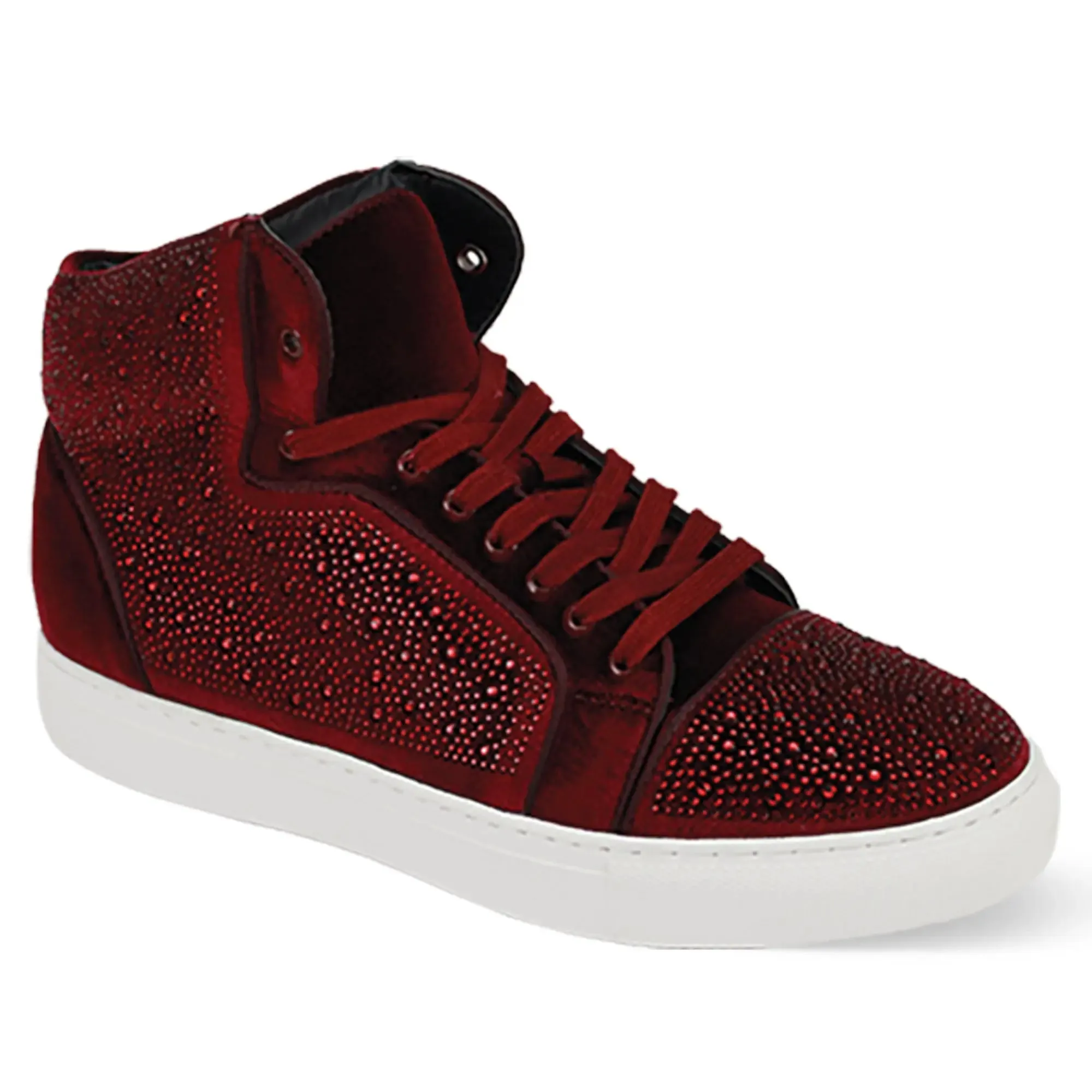 After Midnight Flash in Burgundy Jeweled High Top Sneakers