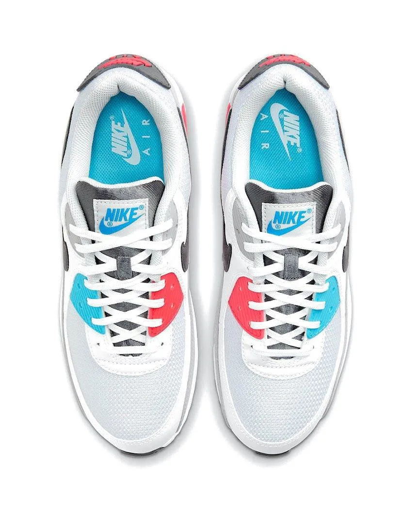 Air Max 90 White/Iron Grey-Chlorine Blue