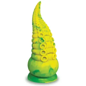 Alien Nation Octopod Silicone Rechargeable  Vibrating Creature Dildo - Yellow and Green