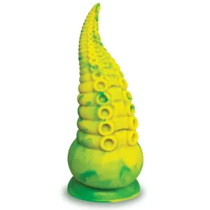 Alien Nation Octopod Silicone Rechargeable  Vibrating Creature Dildo - Yellow and Green