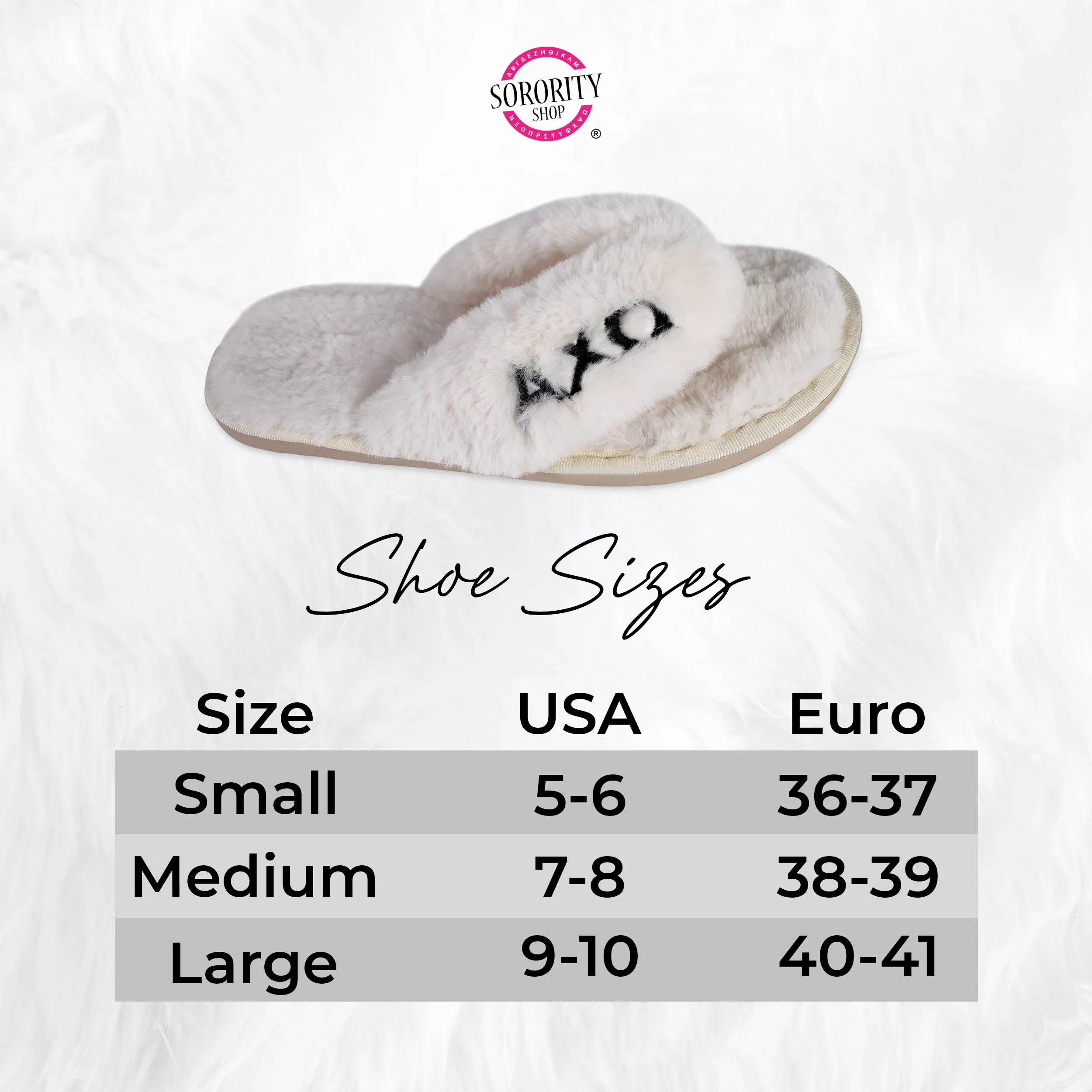 Alpha Sigma Tau - Furry Slippers Women - With AST Embroidery Logo