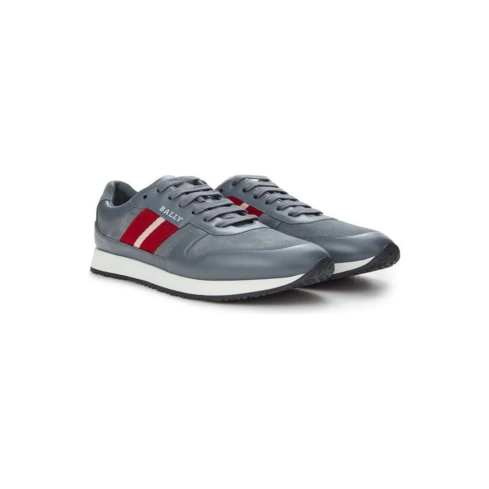 Bally Sleek Gray Leather Sneakers for Men