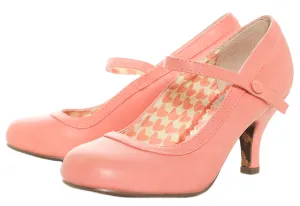 BETTIE PAGE BETTIE RETRO MARY JANE HEELS PEACH