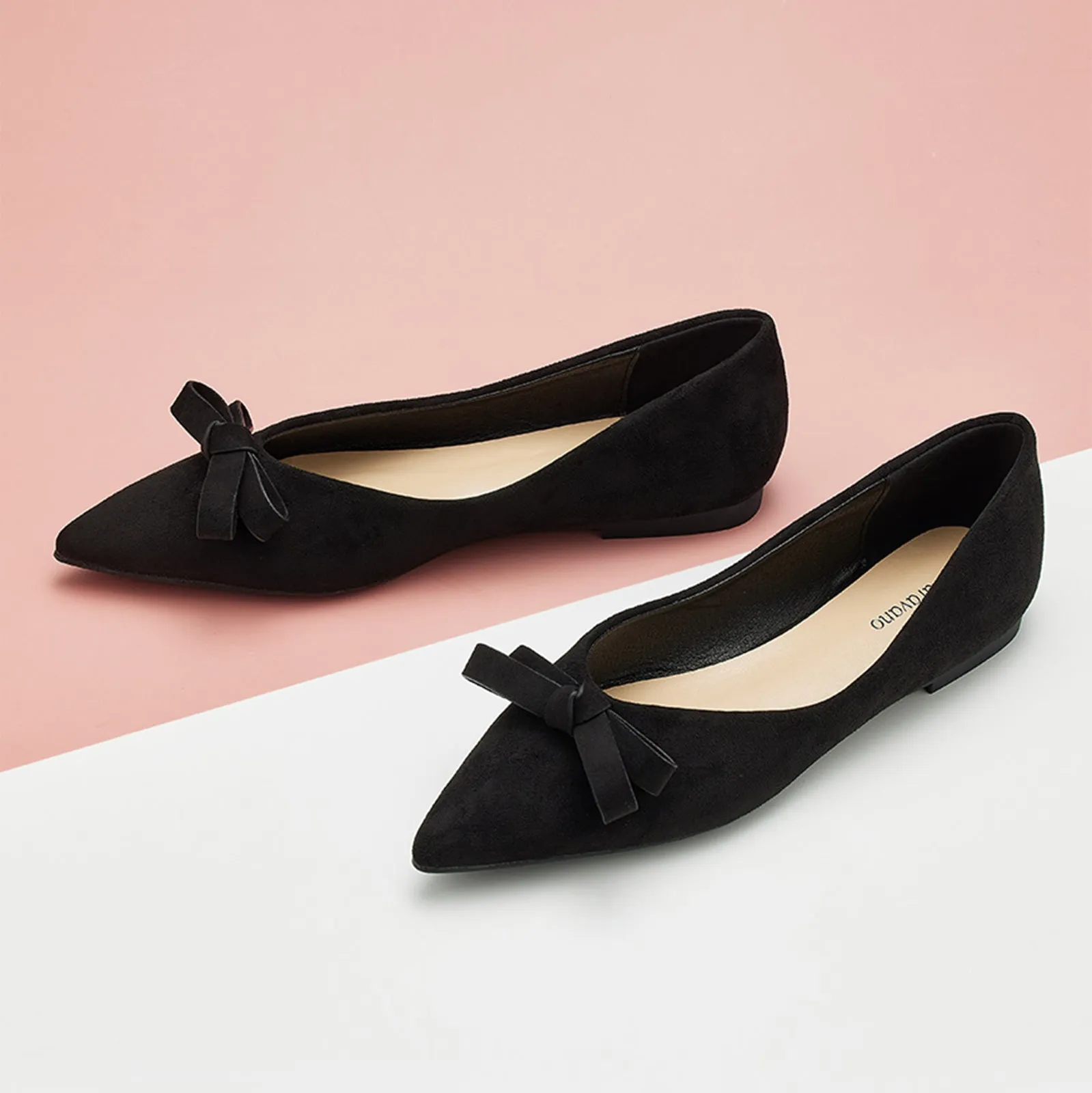 Bowknot Suede Flats (Aida)