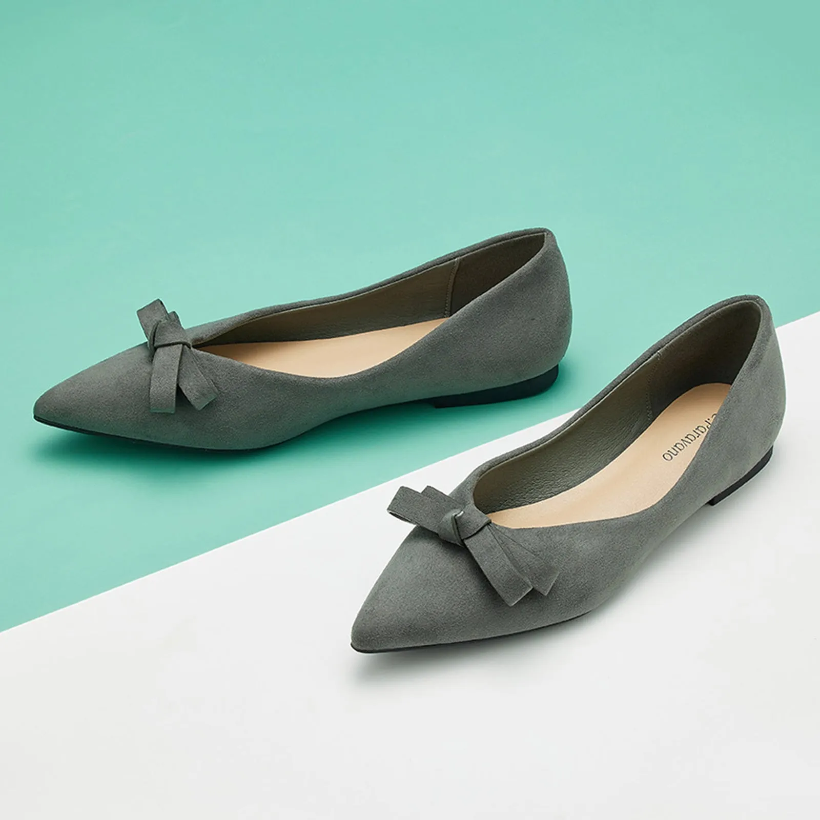 Bowknot Suede Flats (Aida)