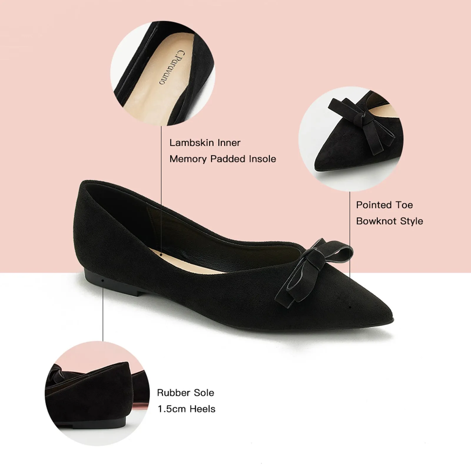 Bowknot Suede Flats (Aida)