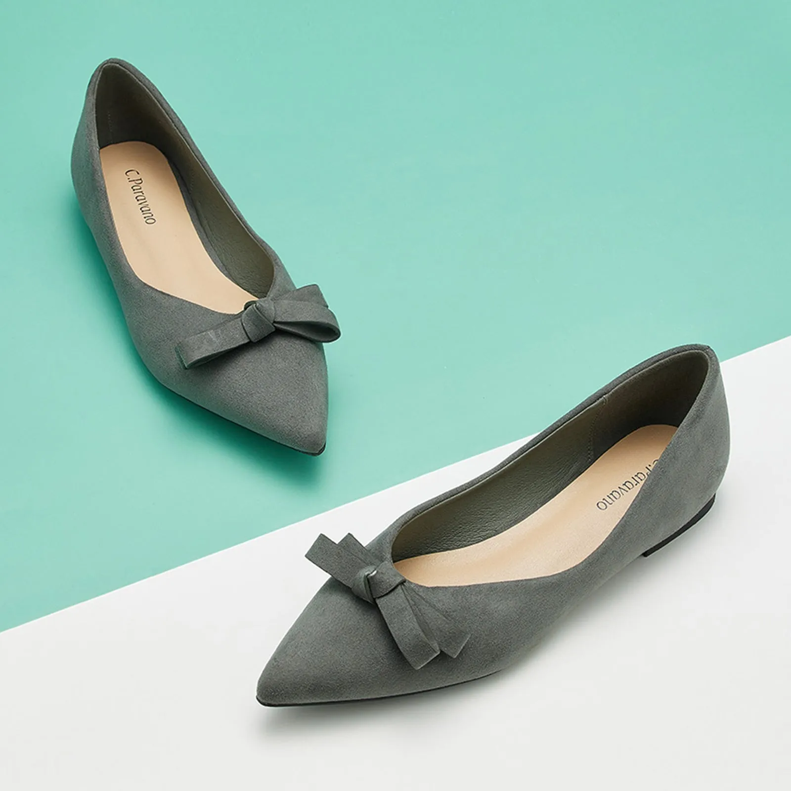 Bowknot Suede Flats (Aida)