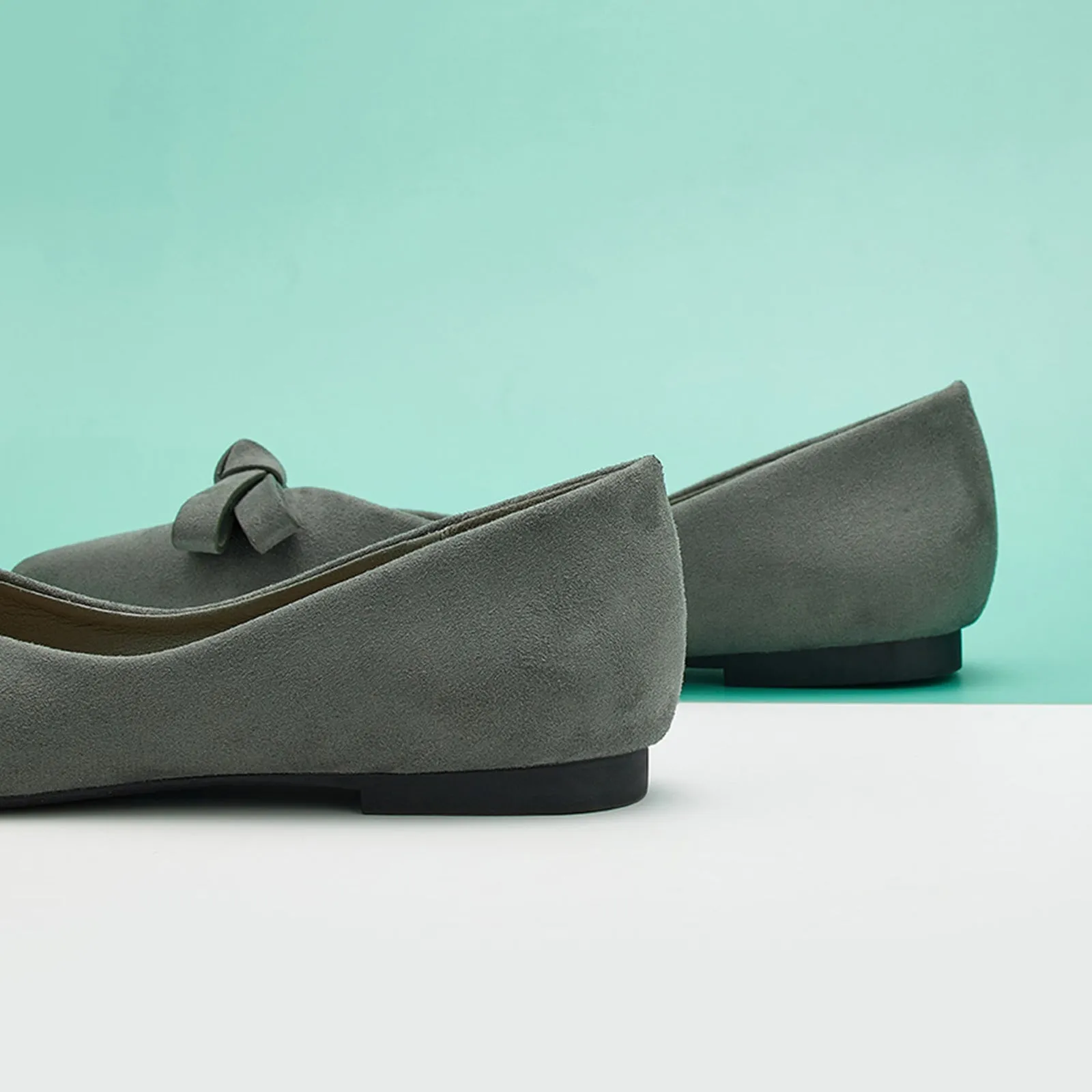 Bowknot Suede Flats (Aida)