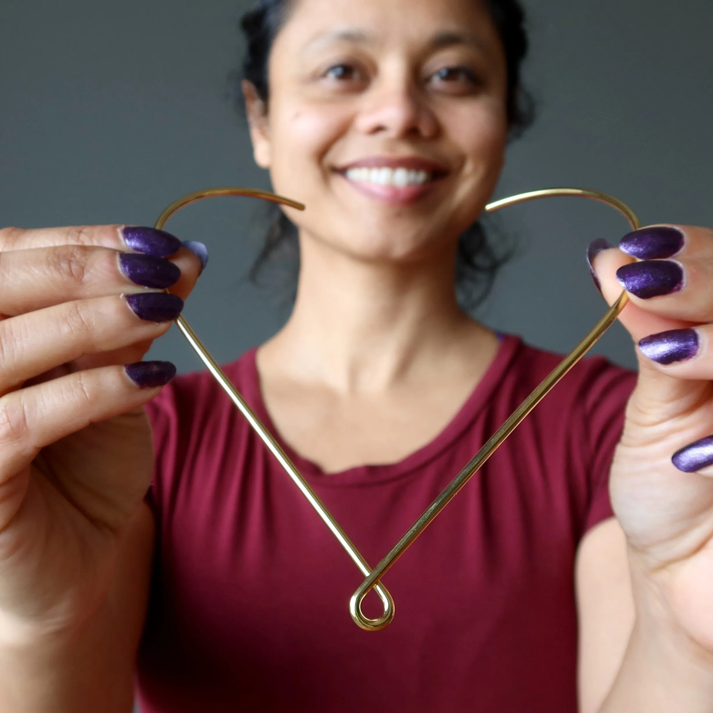 Brass Choker Sophisticated Gold Teardrop Neckwire Necklace