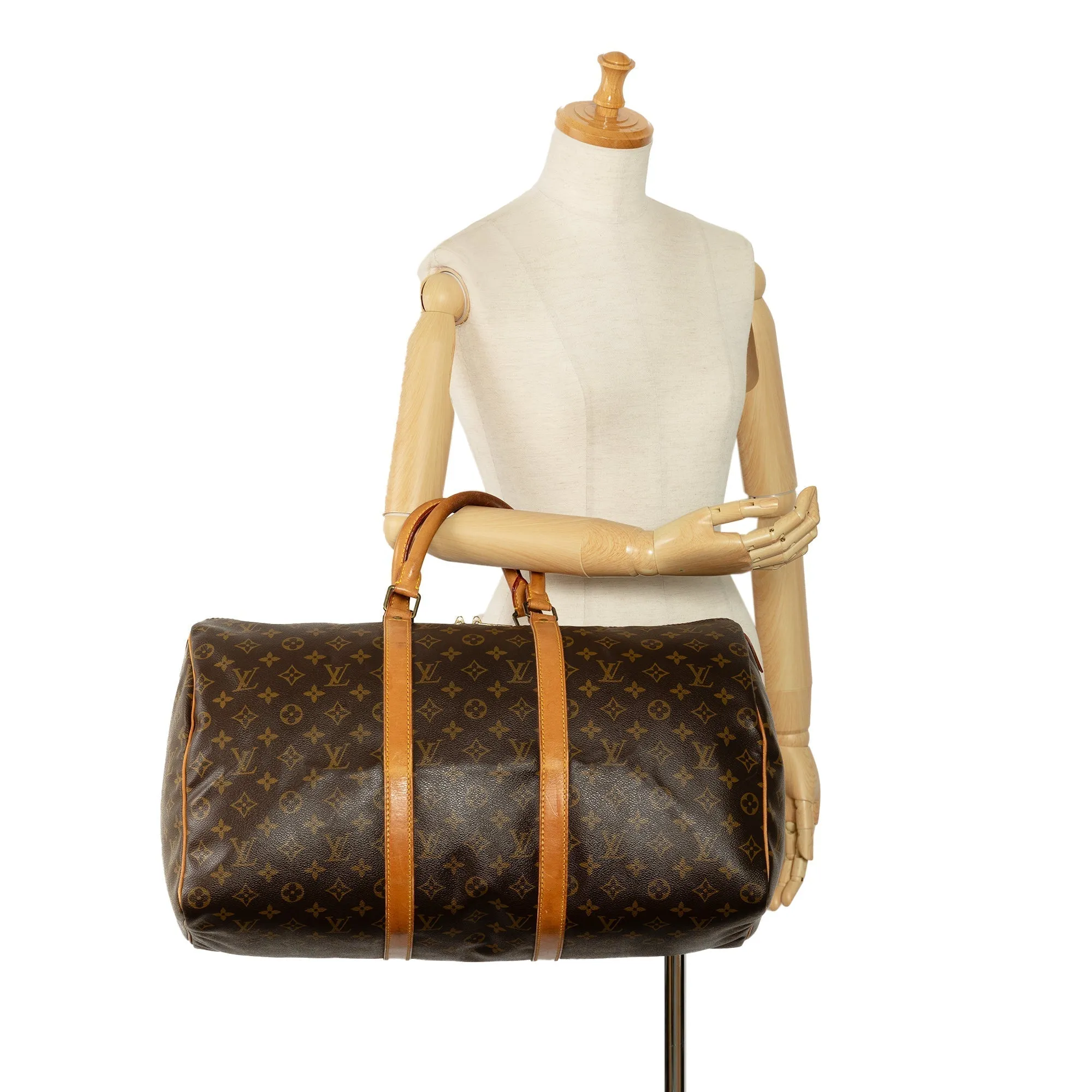 Brown Louis Vuitton Monogram Keepall 50 Travel Bag