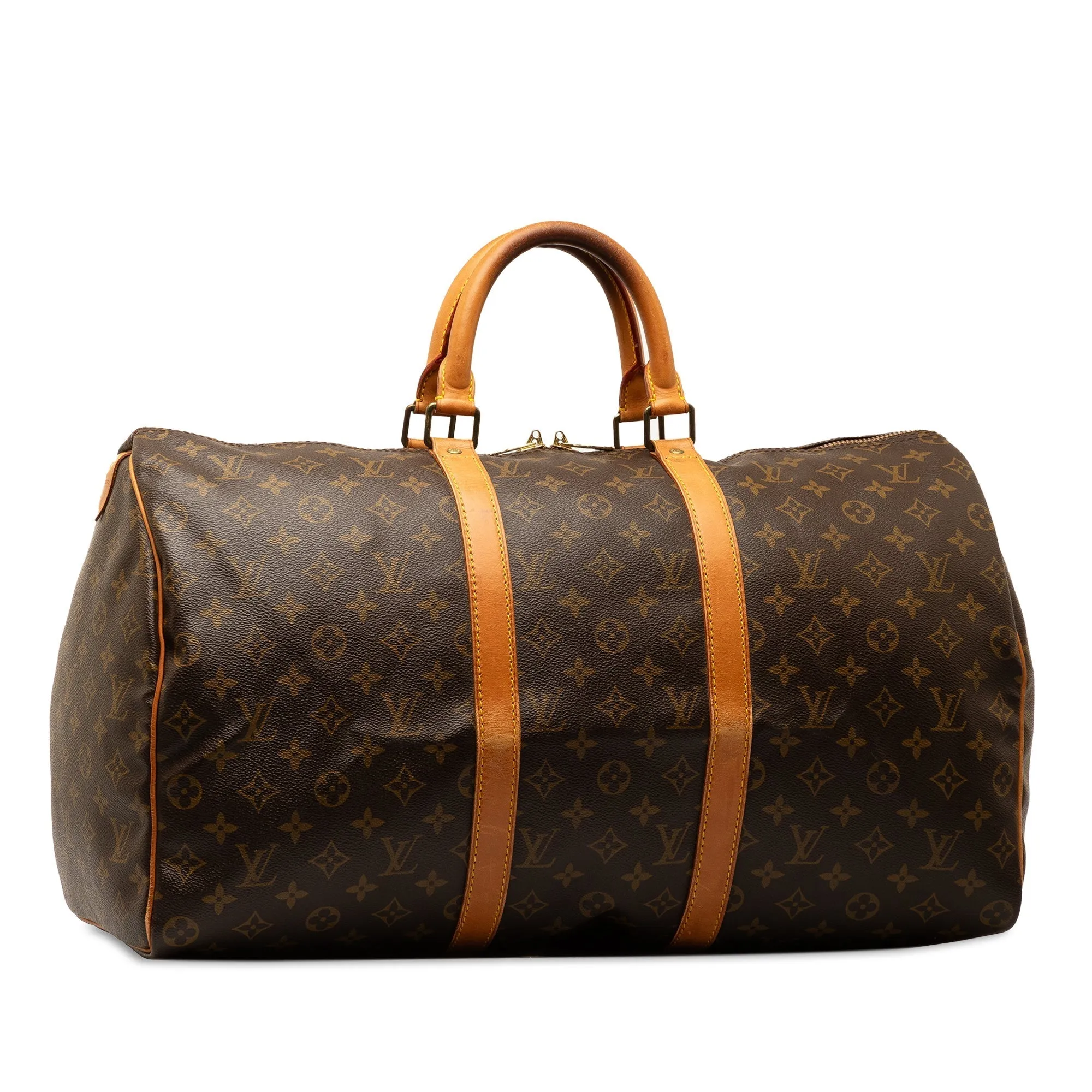 Brown Louis Vuitton Monogram Keepall 50 Travel Bag