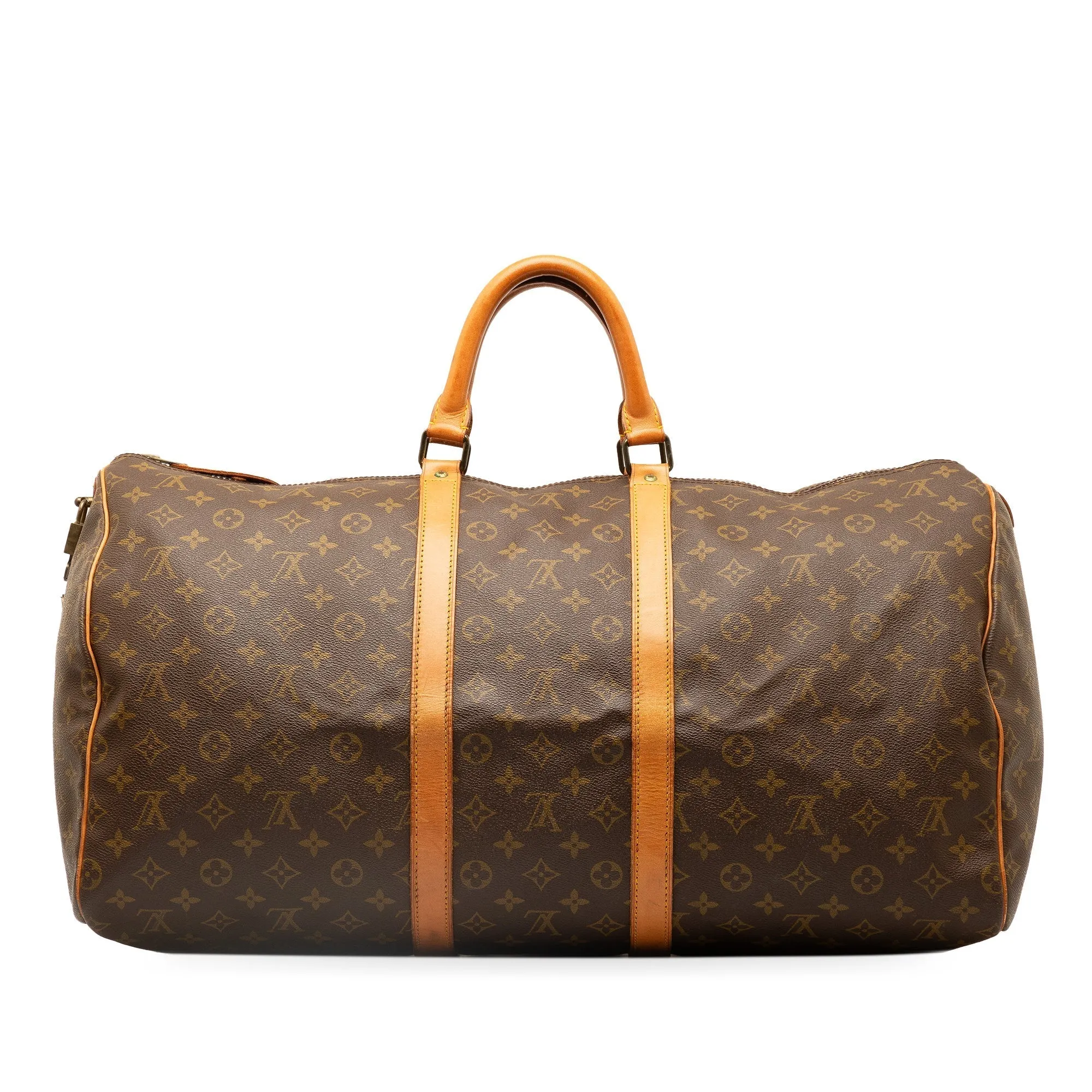 Brown Louis Vuitton Monogram Keepall 55 Travel Bag