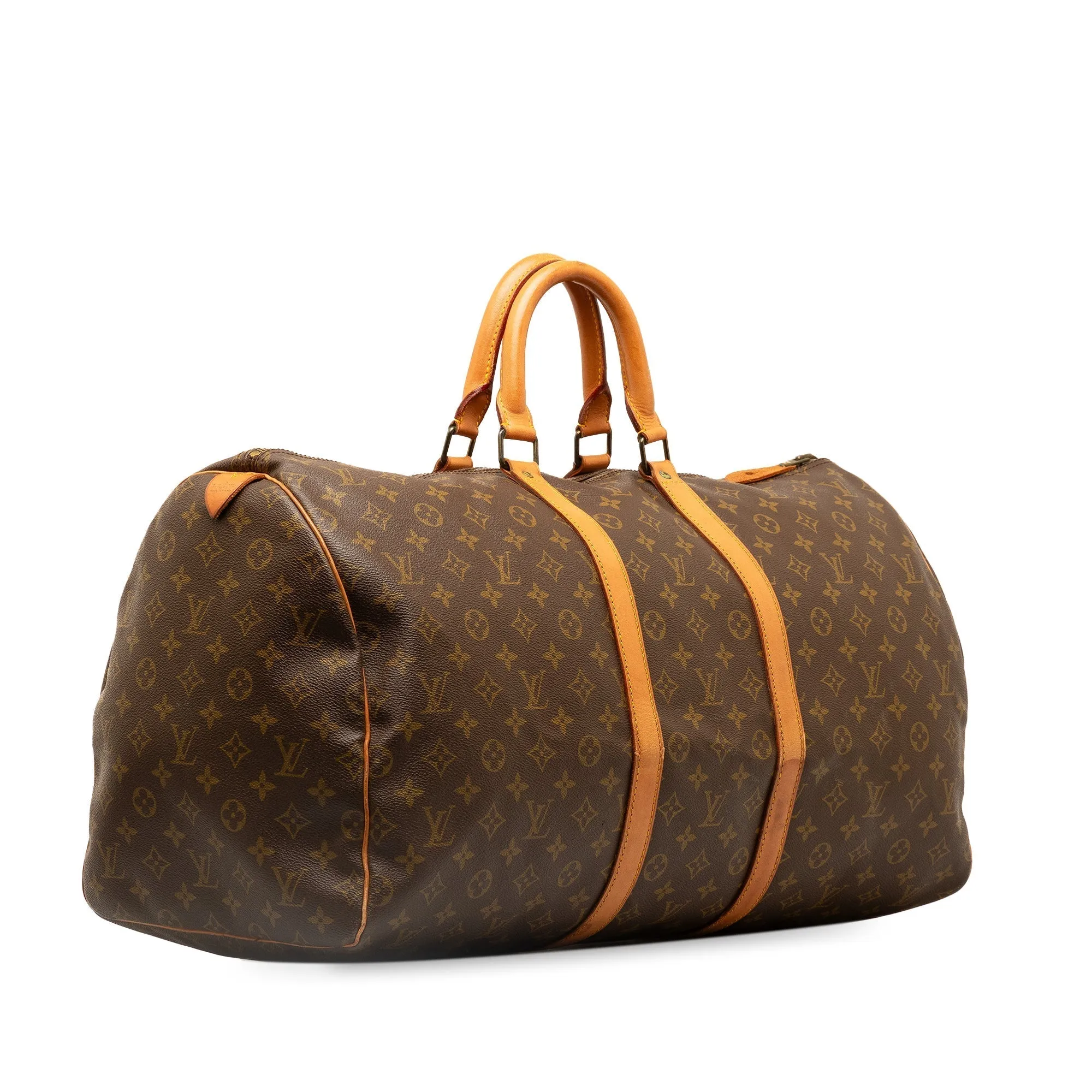 Brown Louis Vuitton Monogram Keepall 55 Travel Bag