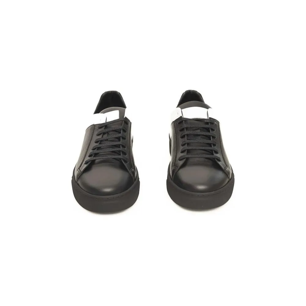 Cerruti 1881 Black Leather Men Sneaker