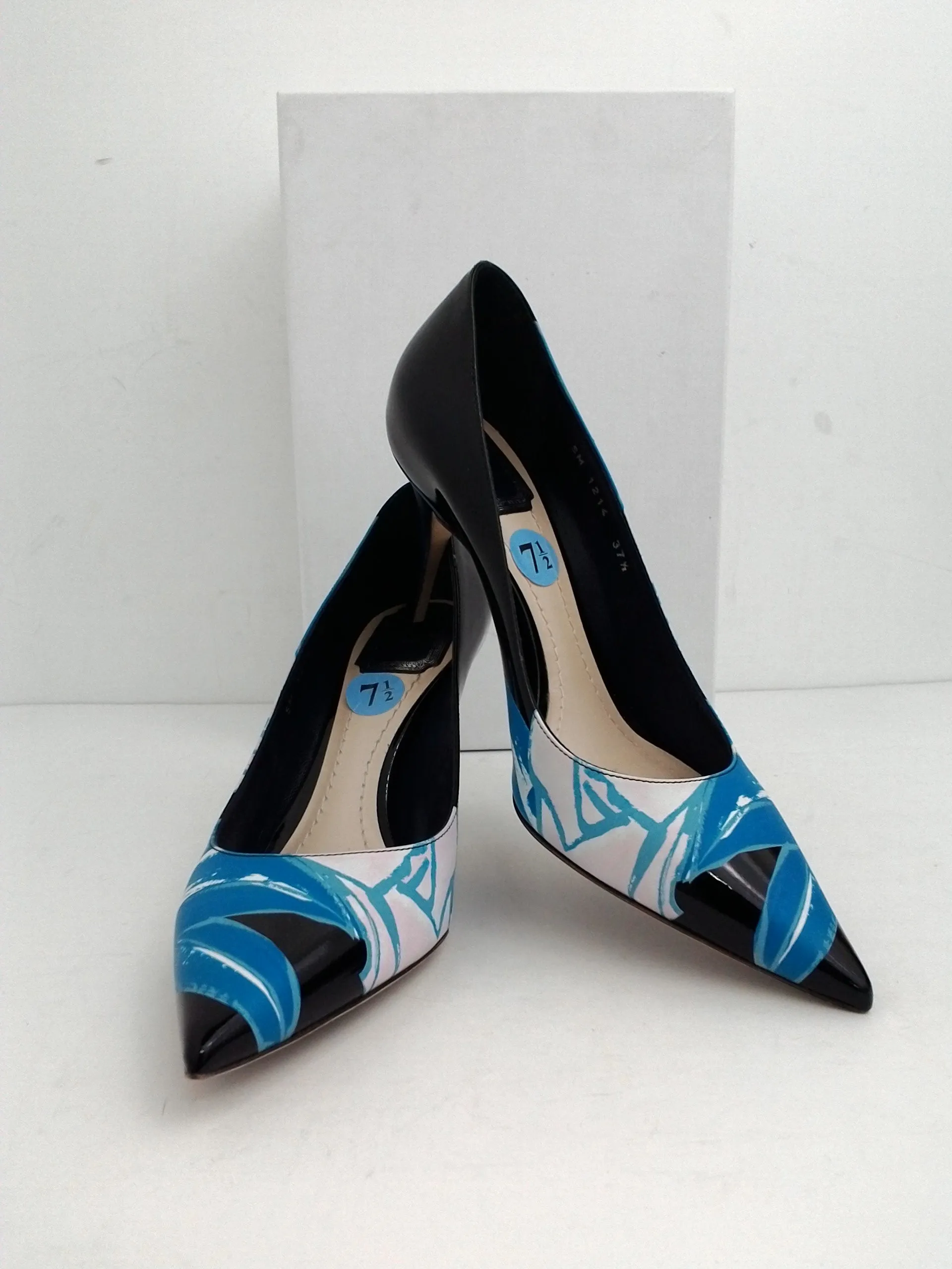 Christian Dior Women's Cherie Pump Black/Blue Size 37.5