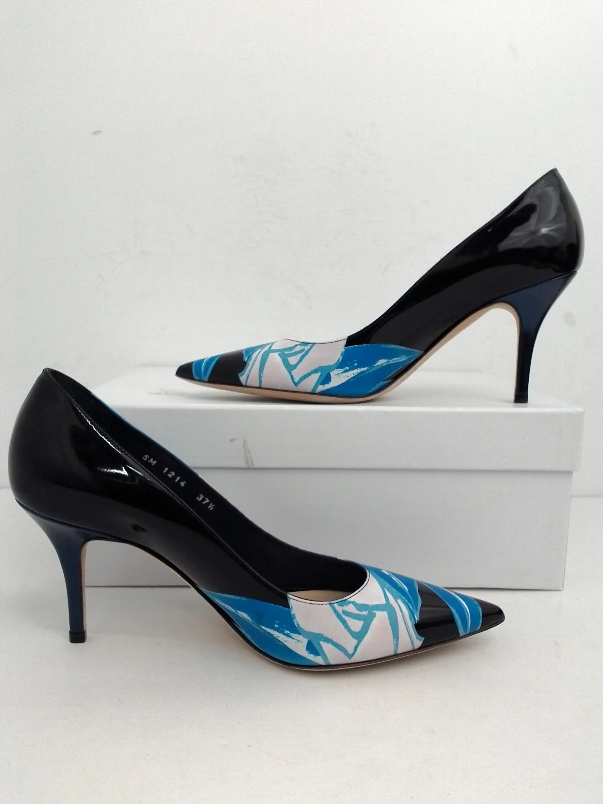 Christian Dior Women's Cherie Pump Black/Blue Size 37.5