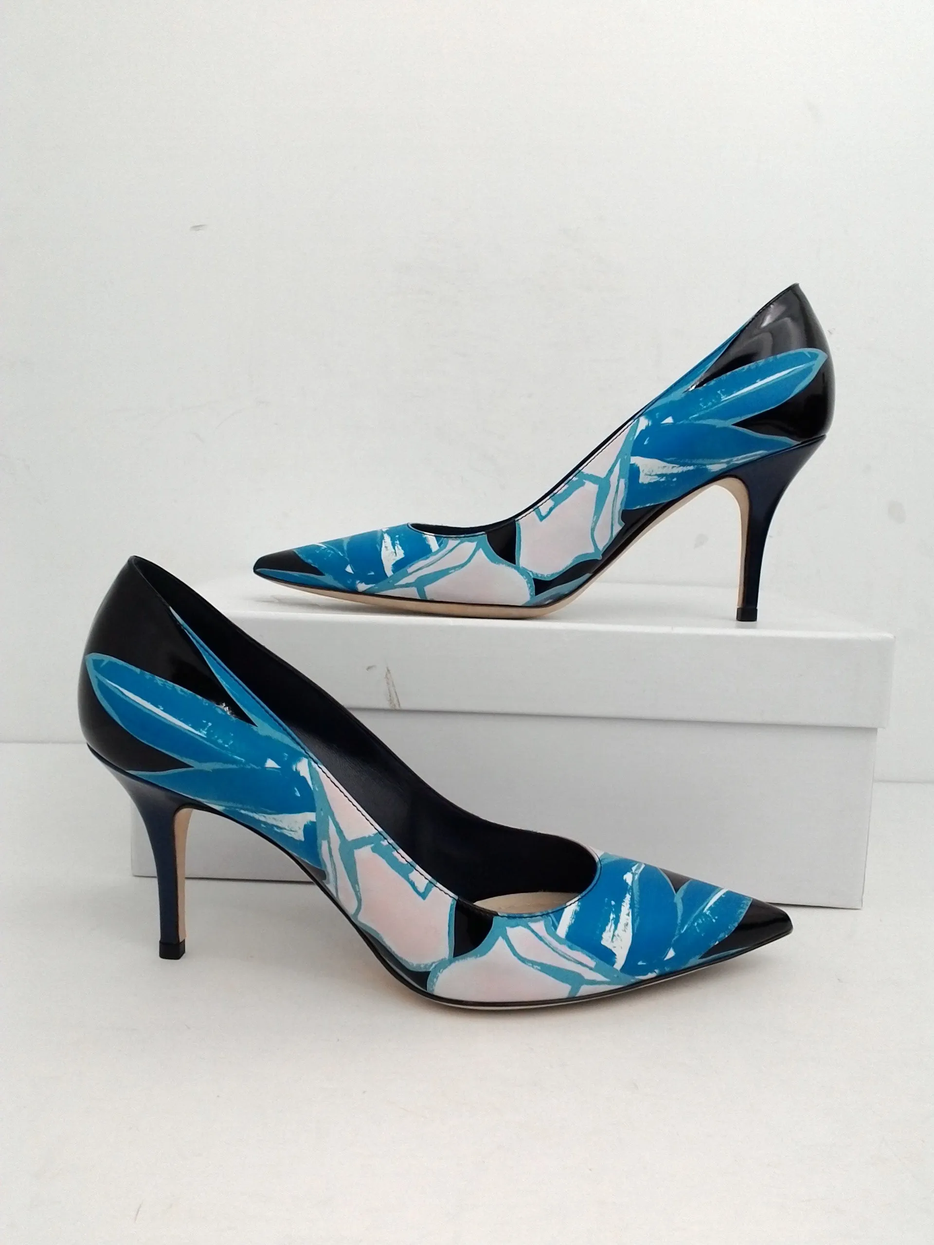 Christian Dior Women's Cherie Pump Black/Blue Size 37.5