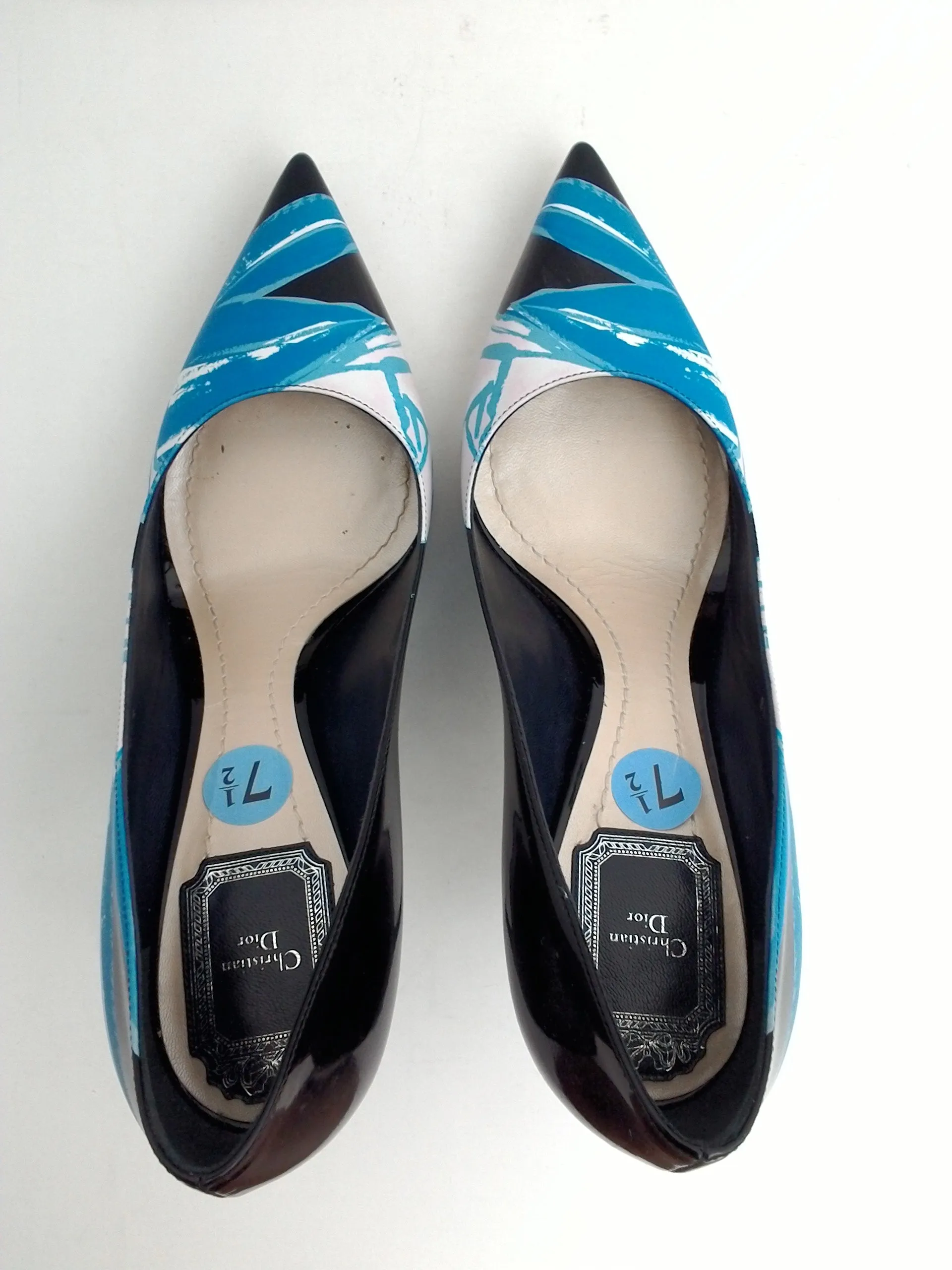 Christian Dior Women's Cherie Pump Black/Blue Size 37.5