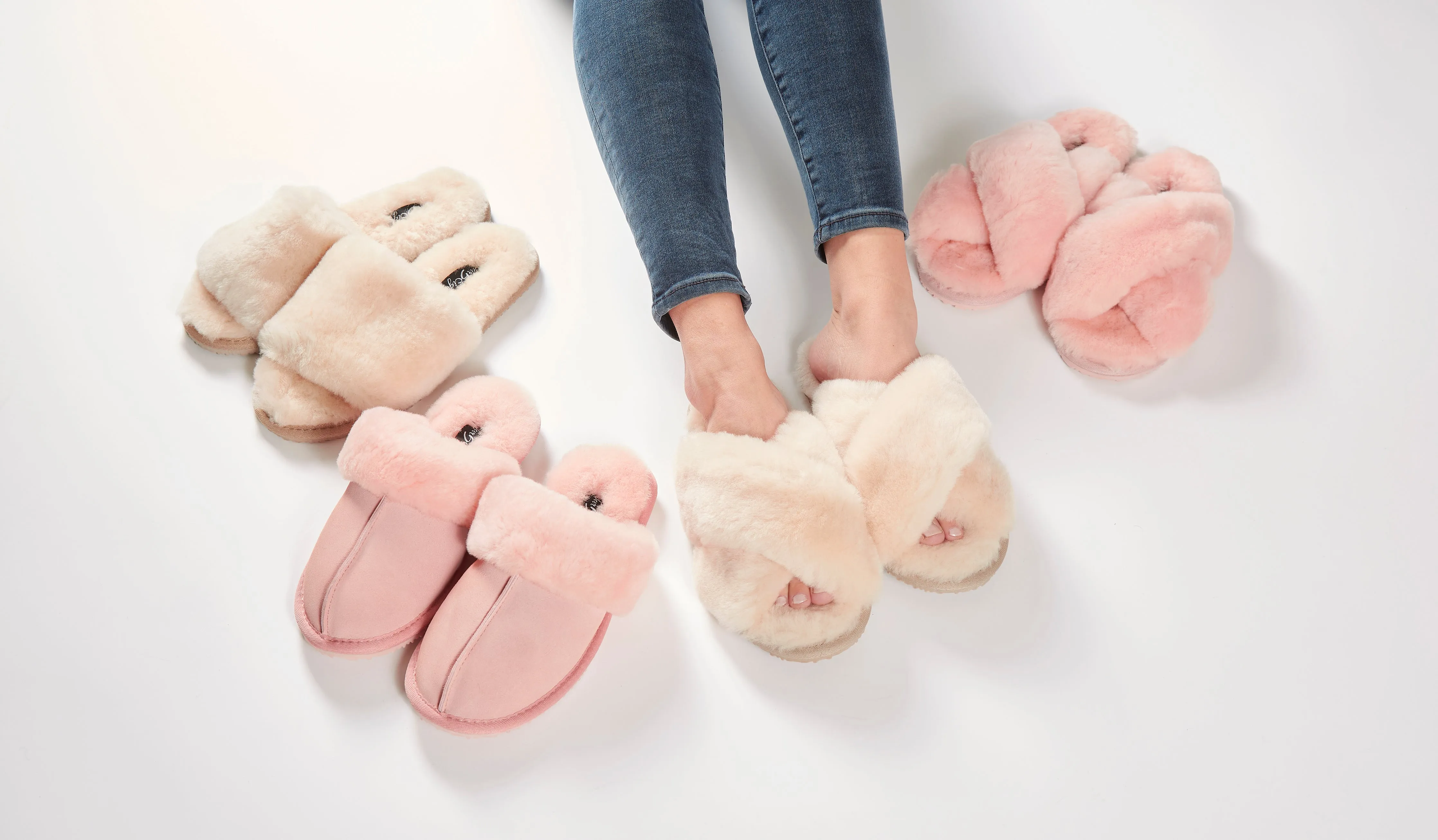 Classic Baby Pink Sheepskin Slippers