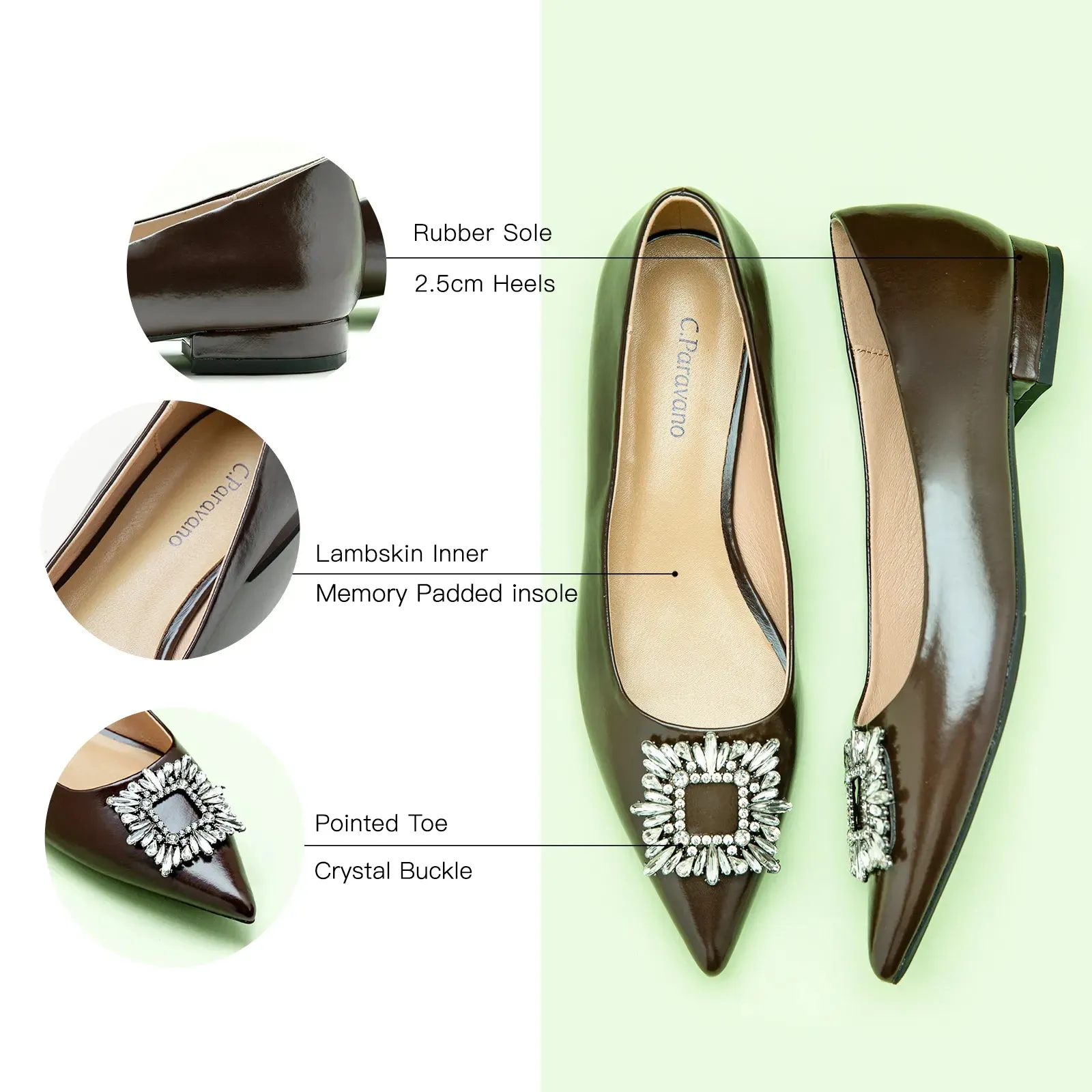 Crystal Buckle Flats (Aida)