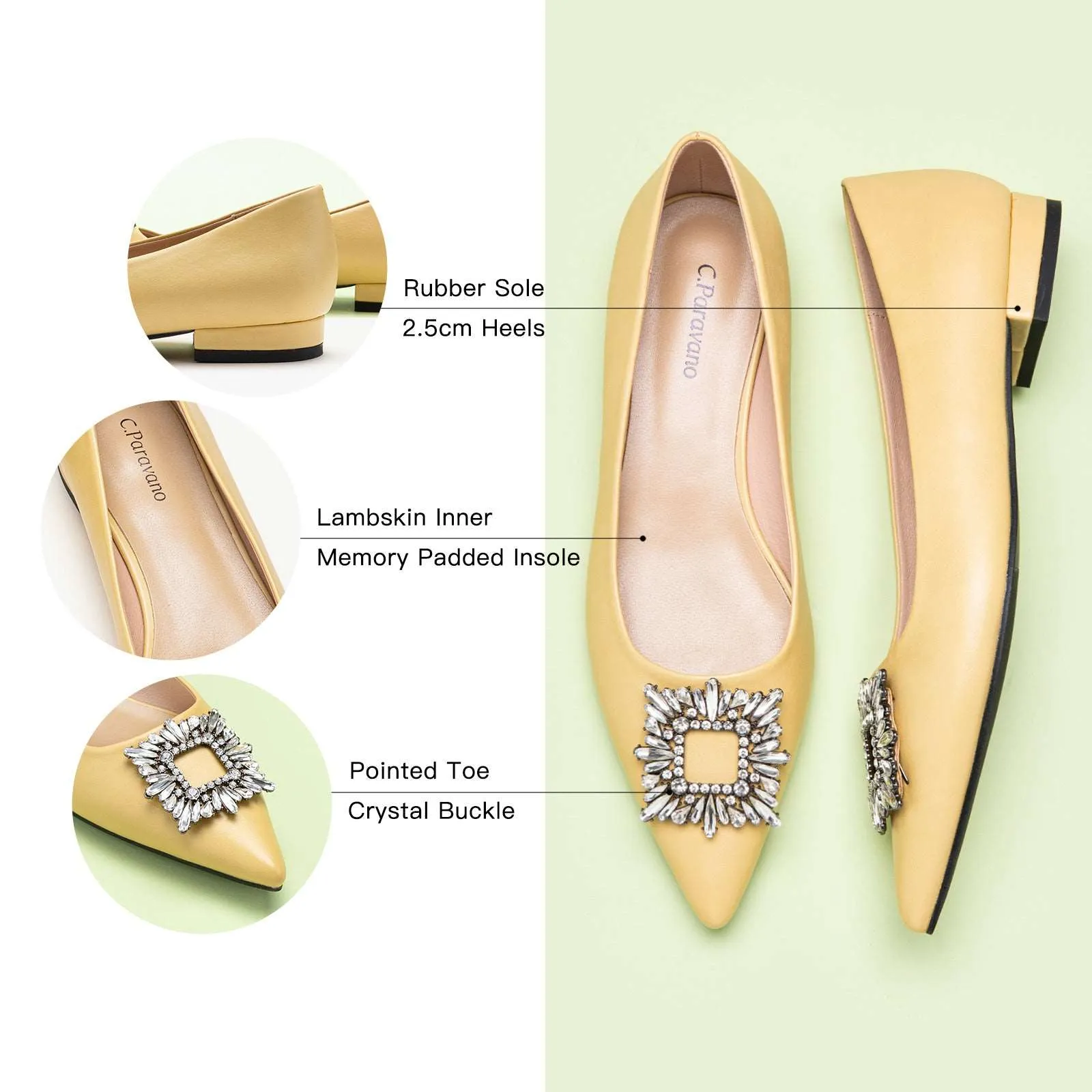 Crystal Buckle Flats (Aida)