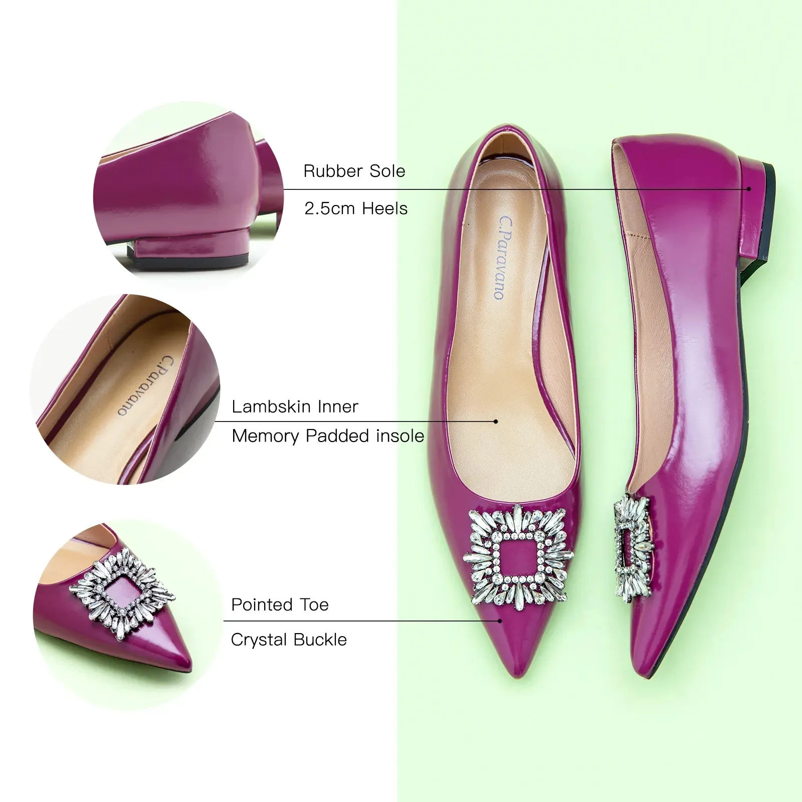 Crystal Buckle Flats (Aida)