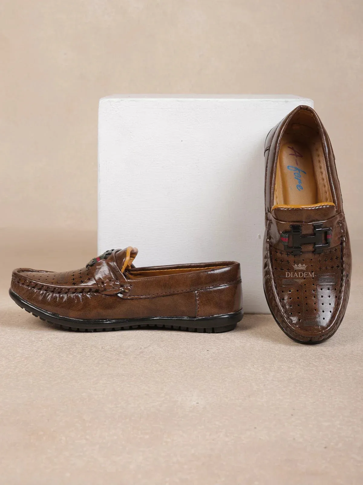 Dark Brown Casual Loafers for Boys