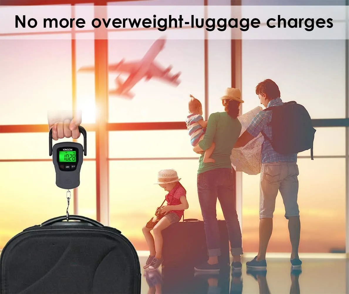 Digital Hanging Luggage Scale with Comfortable Handle and Large Hook, 110Lb/50Kg