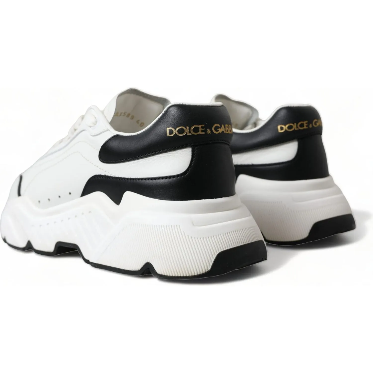 Dolce & Gabbana Chic Black & White Daymaster Leather Sneakers