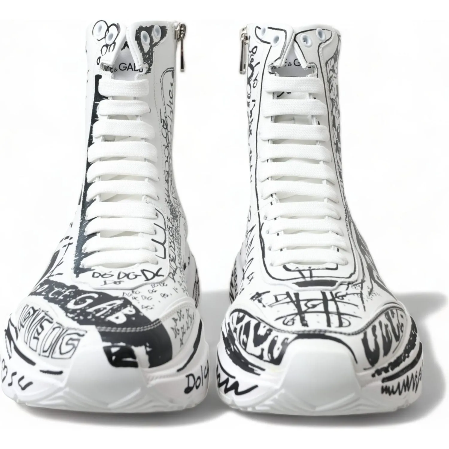 Dolce & Gabbana Daymaster Graffiti Print Mid Top Sneakers