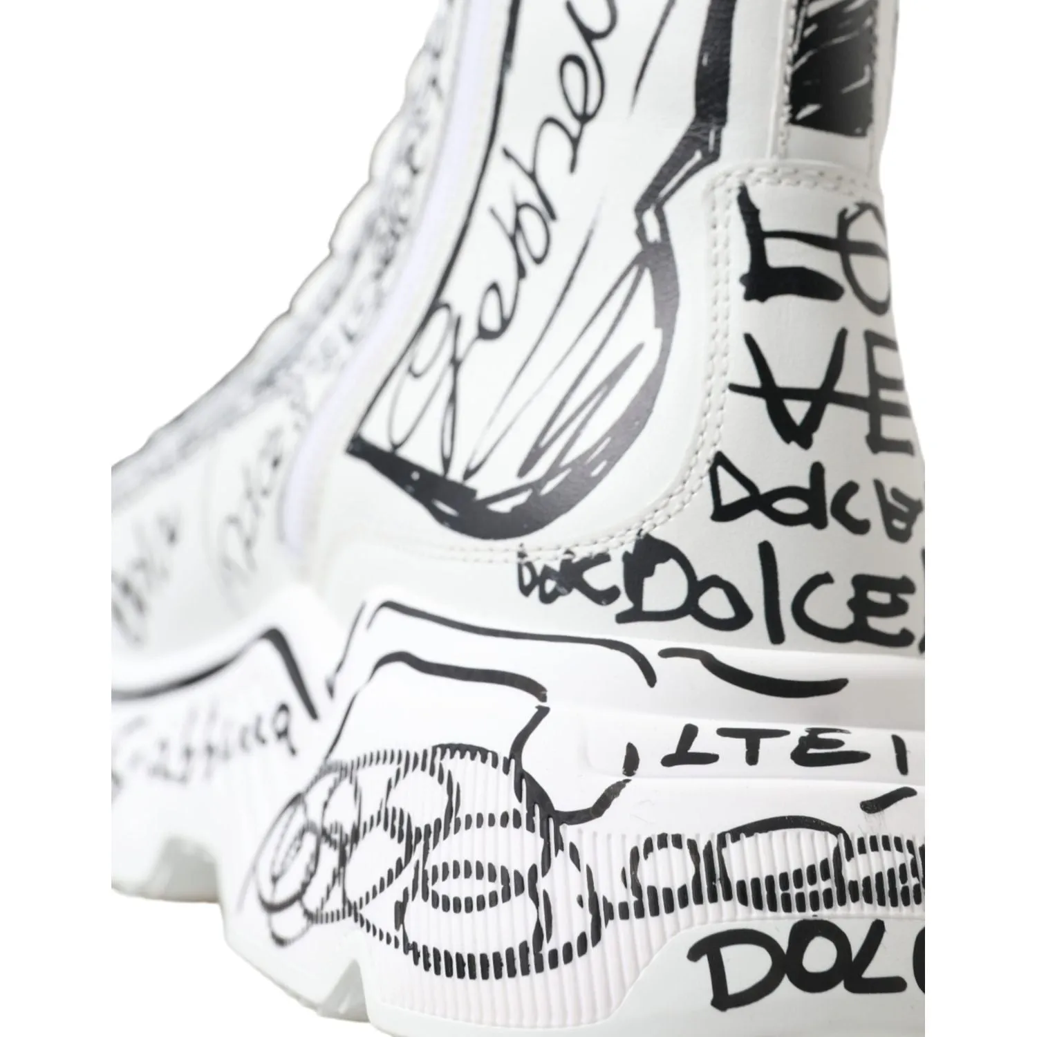 Dolce & Gabbana Daymaster Graffiti Print Mid Top Sneakers