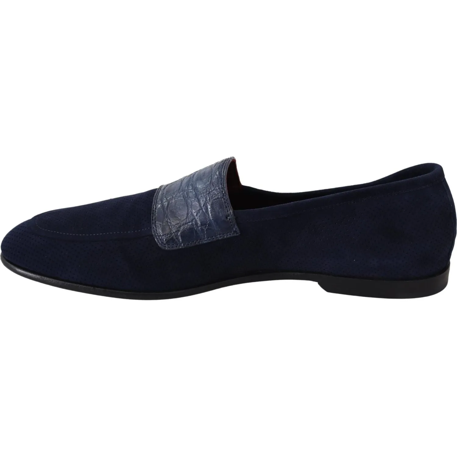 Dolce & Gabbana Elegant Blue Suede Leather Loafers