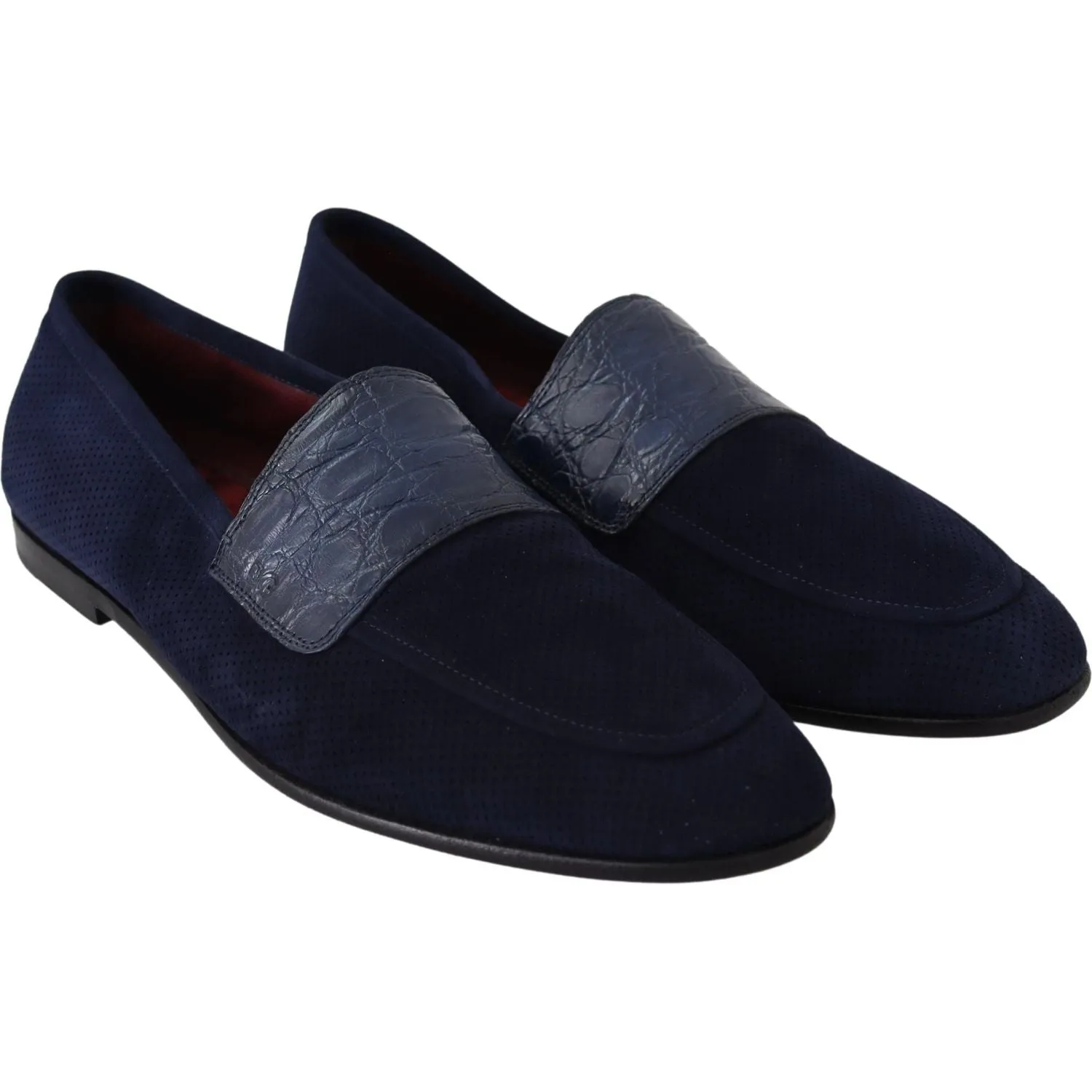 Dolce & Gabbana Elegant Blue Suede Leather Loafers