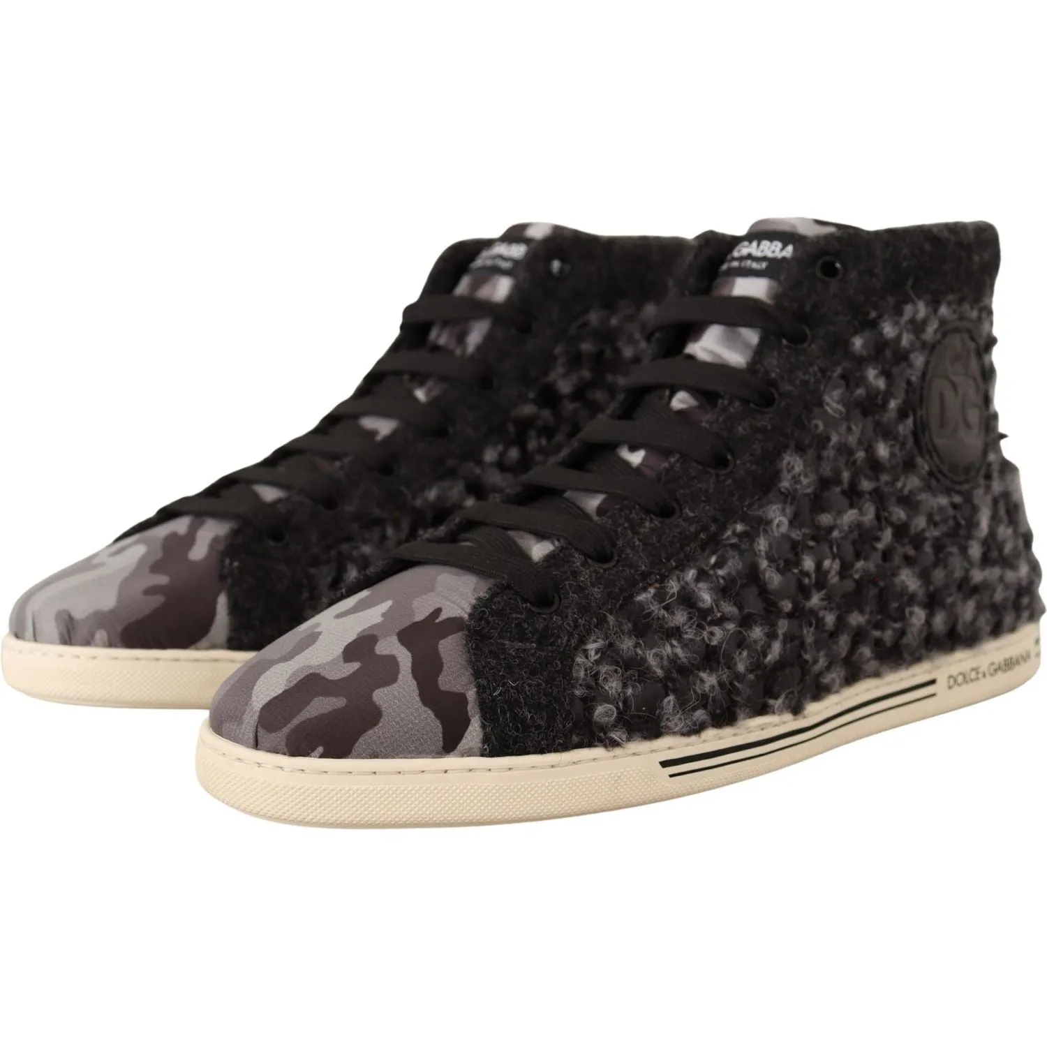 Dolce & Gabbana Elegant Gray High Top Sneakers