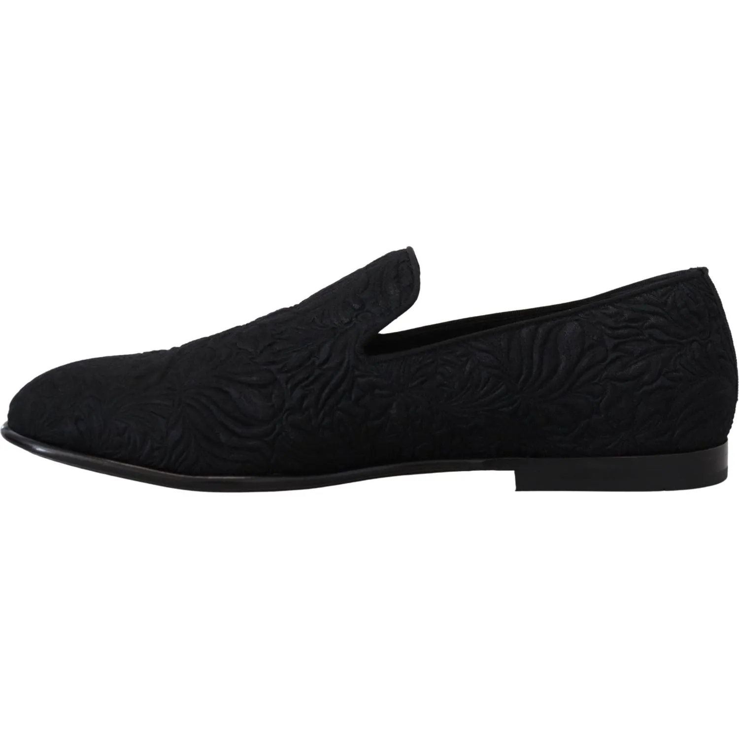 Dolce & Gabbana Elegant Jacquard Black Loafers Slide On Flats