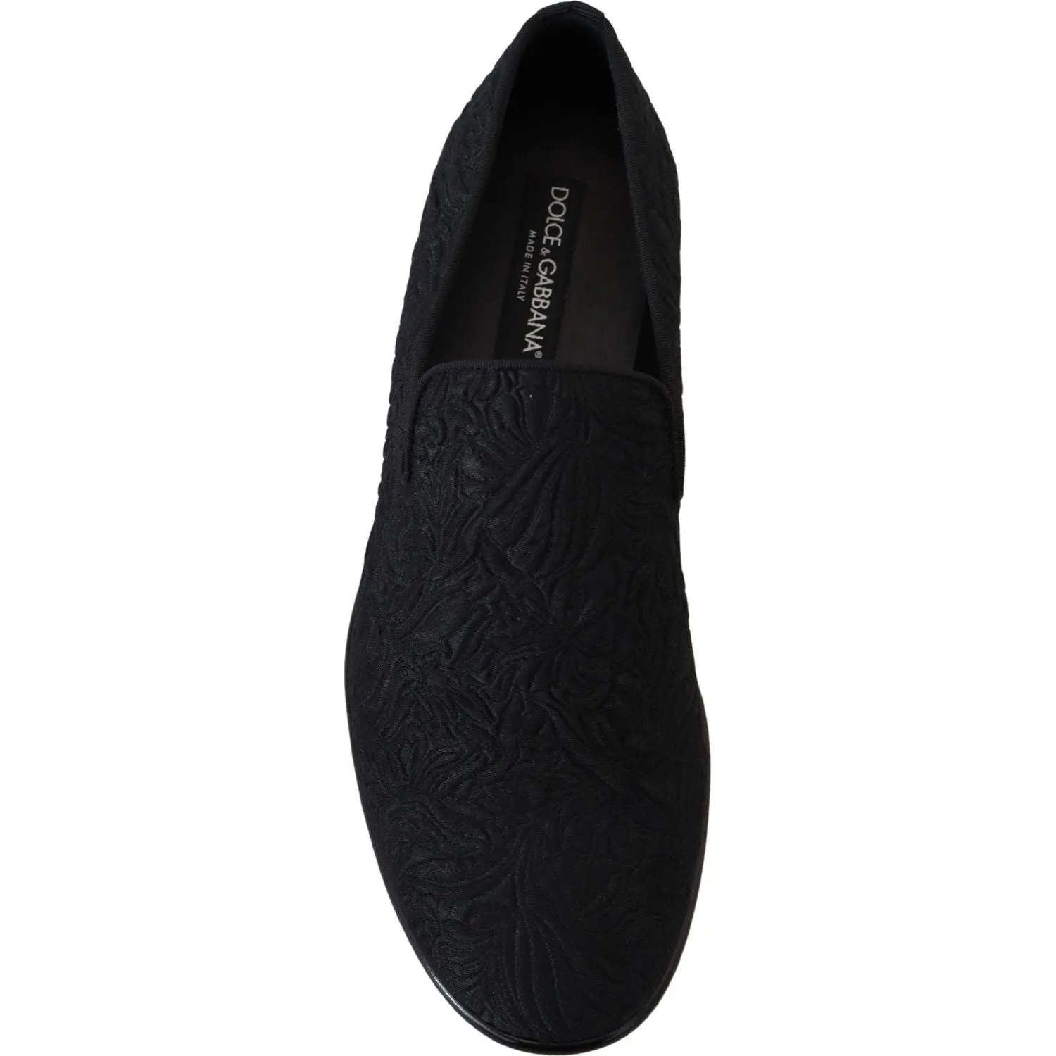 Dolce & Gabbana Elegant Jacquard Black Loafers Slide On Flats