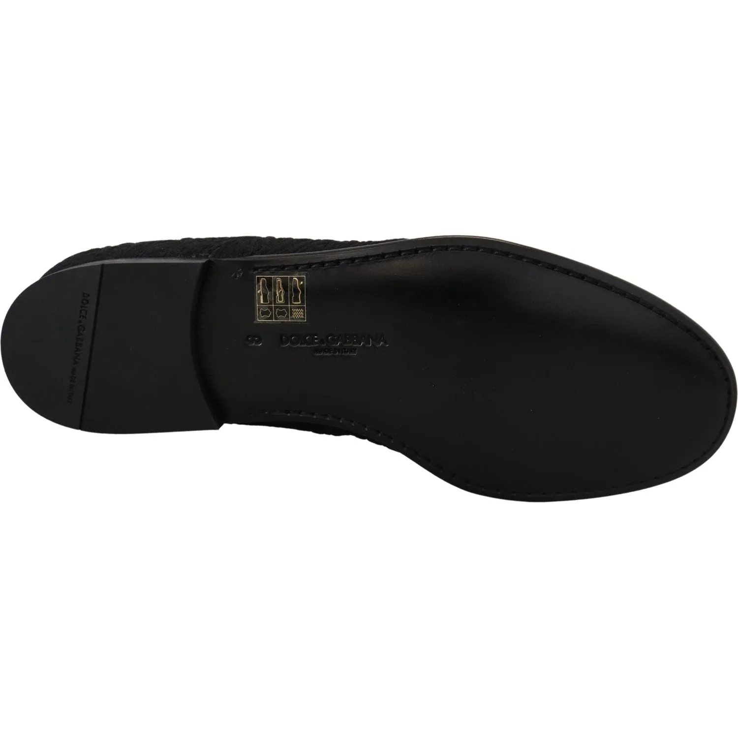 Dolce & Gabbana Elegant Jacquard Black Loafers Slide On Flats