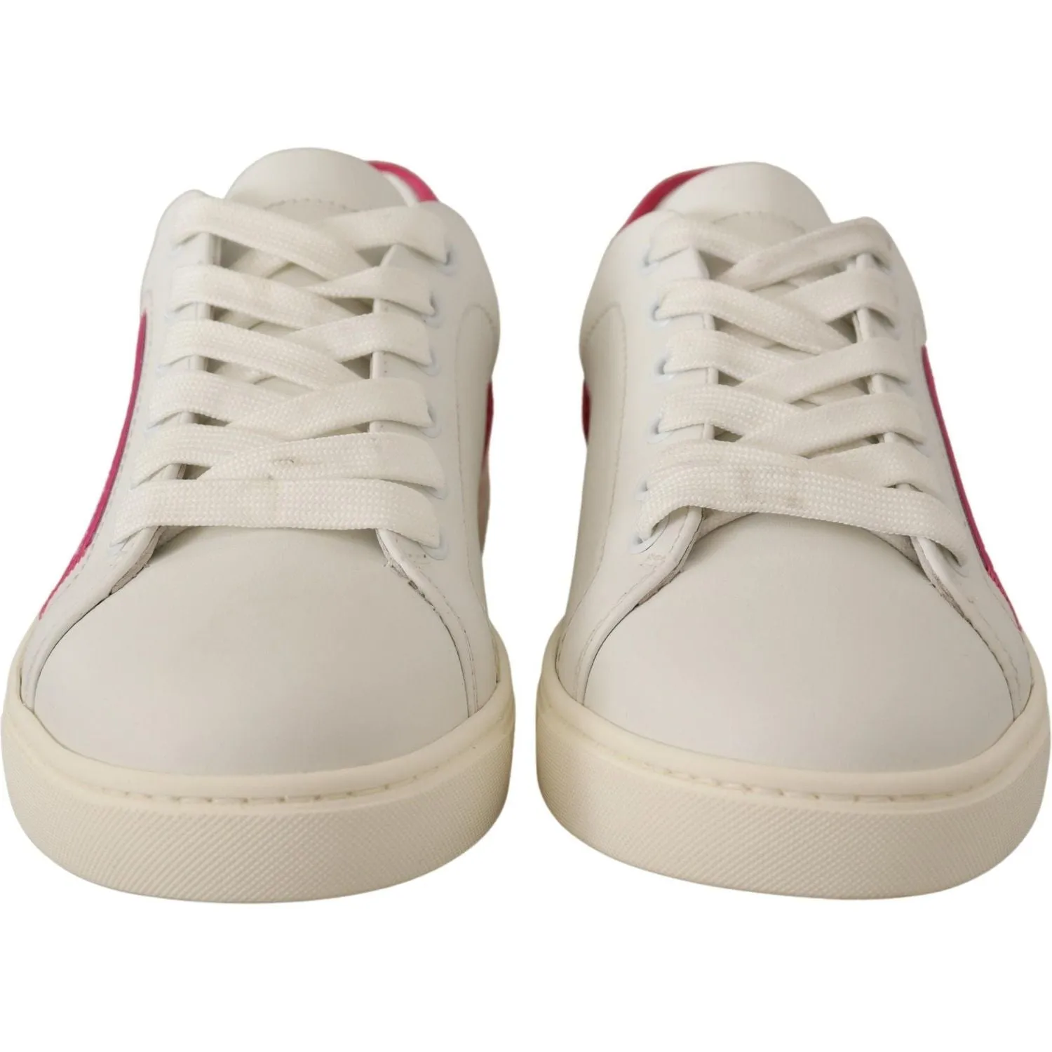 Dolce & Gabbana Elegant White Leather Low-Top Sneakers