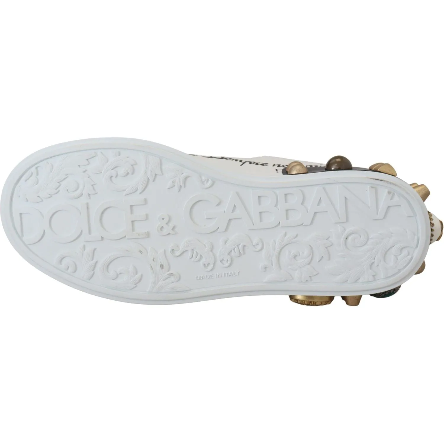 Dolce & Gabbana Queen Crown Chic Leather Sneakers