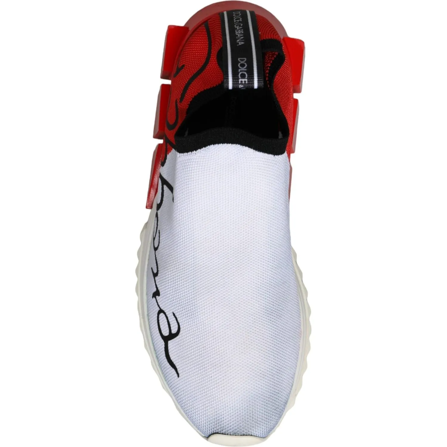 Dolce & Gabbana Red White Logo Sorrento Sneakers Shoes