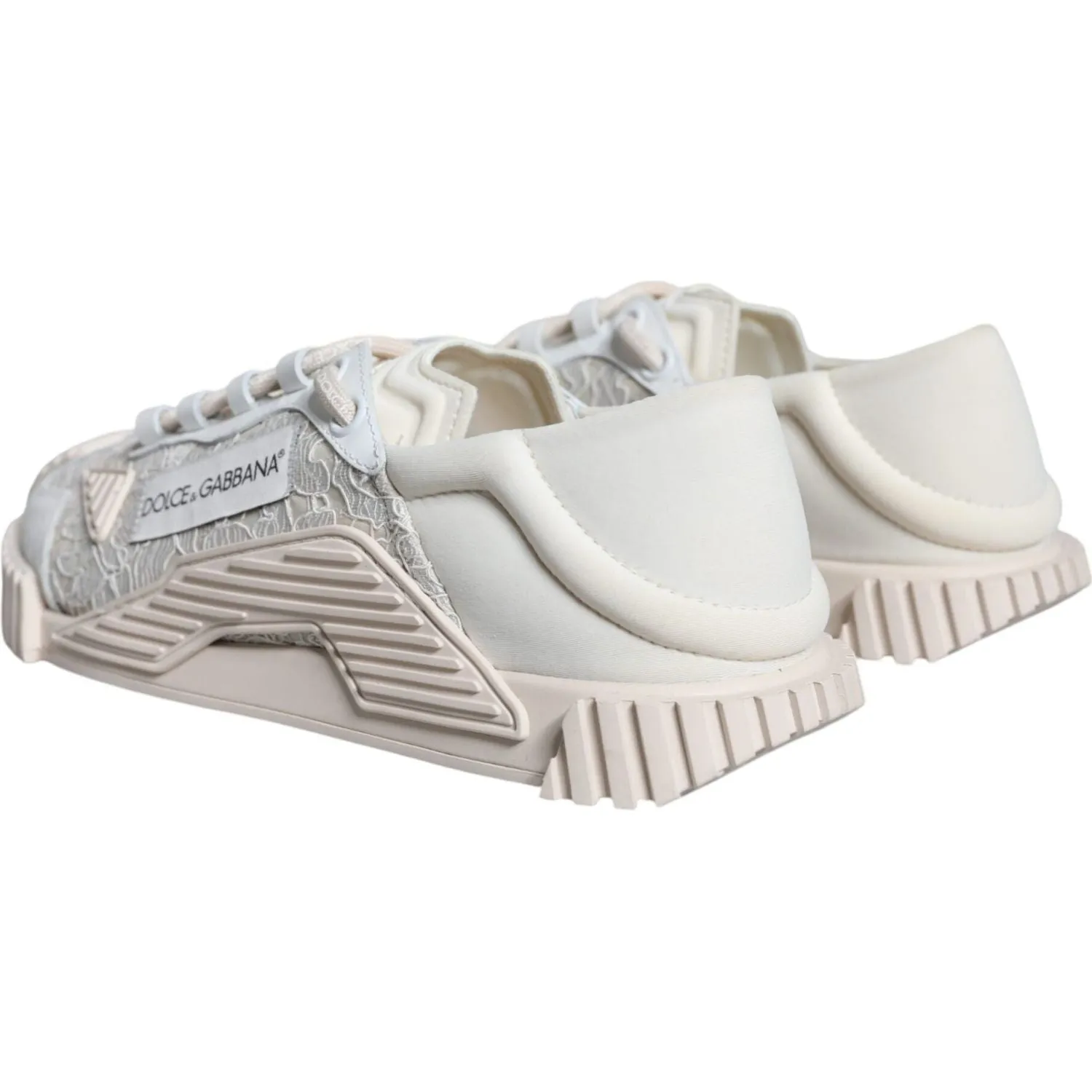 Dolce & Gabbana White Lace NS1 Low Top Sneaker Sports Shoes