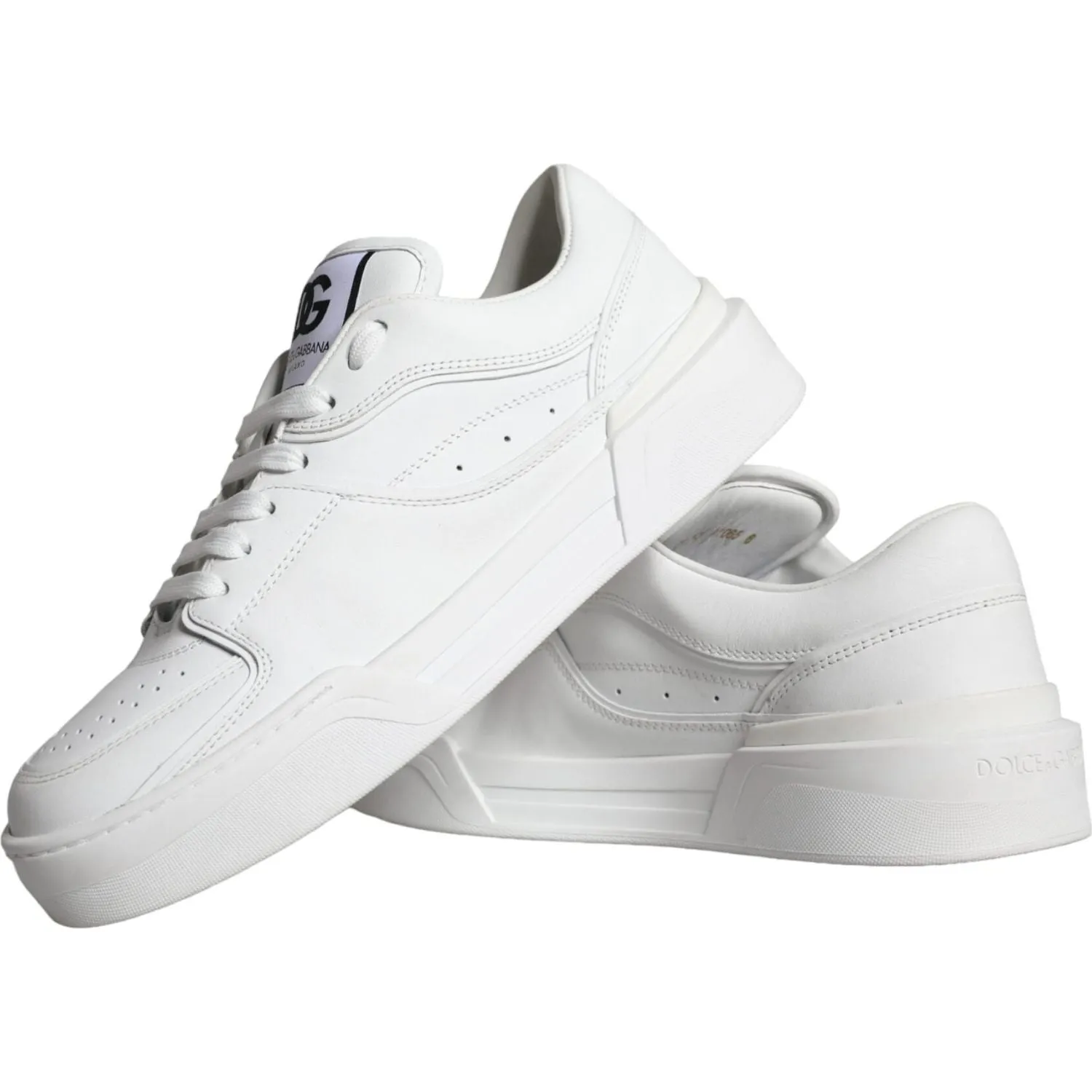 Dolce & Gabbana White Miami Leather Low Top Sneakers Shoes