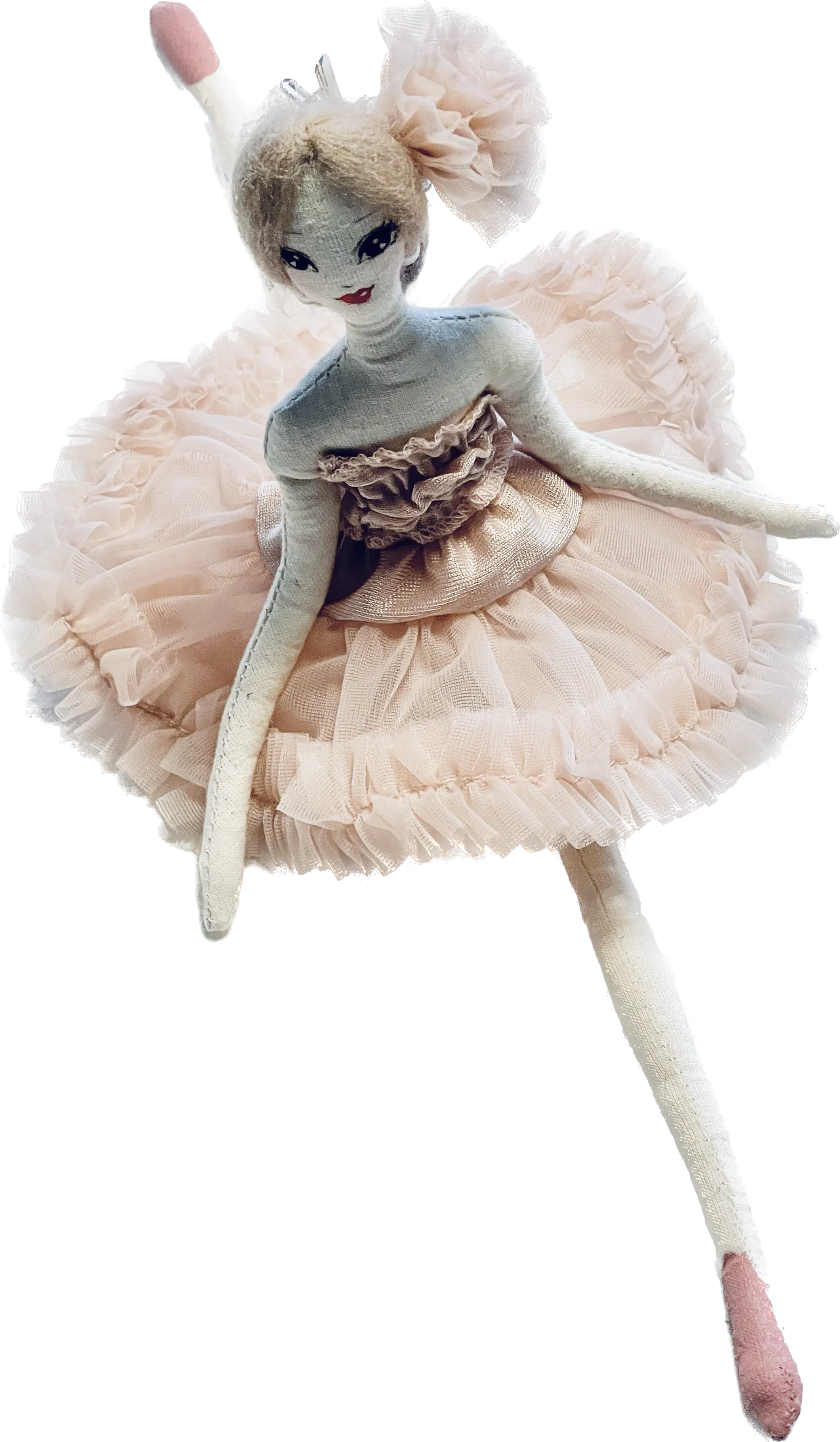 DOLLY FASHION BALLERINA RAG DOLL LOW HAIR KNOT BALLET PINK