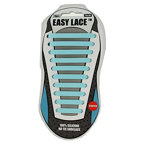 EASY LACE NO TIE ELASTIC SILICONE SLIP ON TRAINERS SHOELACES 20 PIECE