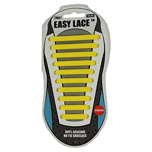 EASY LACE NO TIE ELASTIC SILICONE SLIP ON TRAINERS SHOELACES 20 PIECE