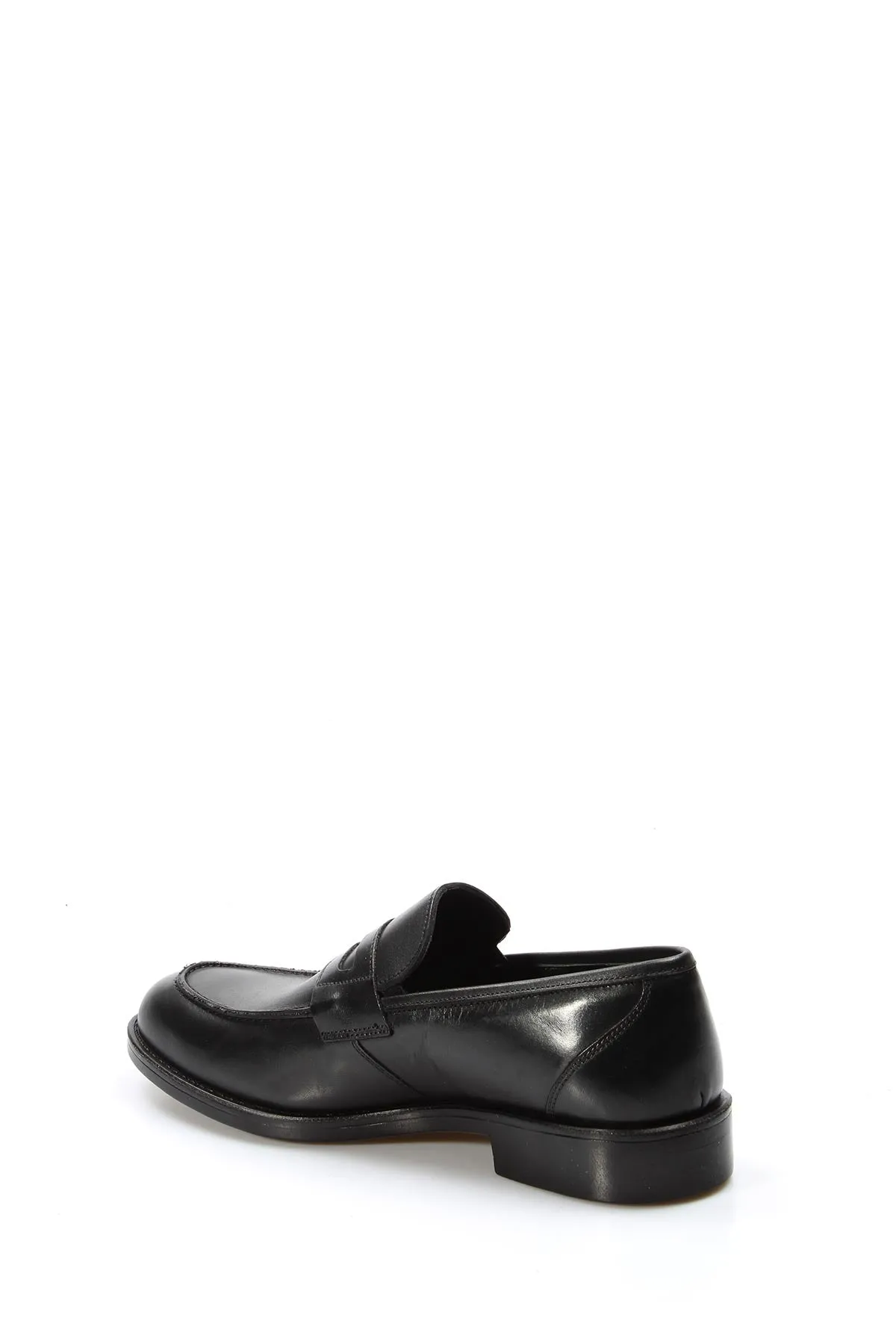 Elegant Black Leather Penny Loafers-Wessi