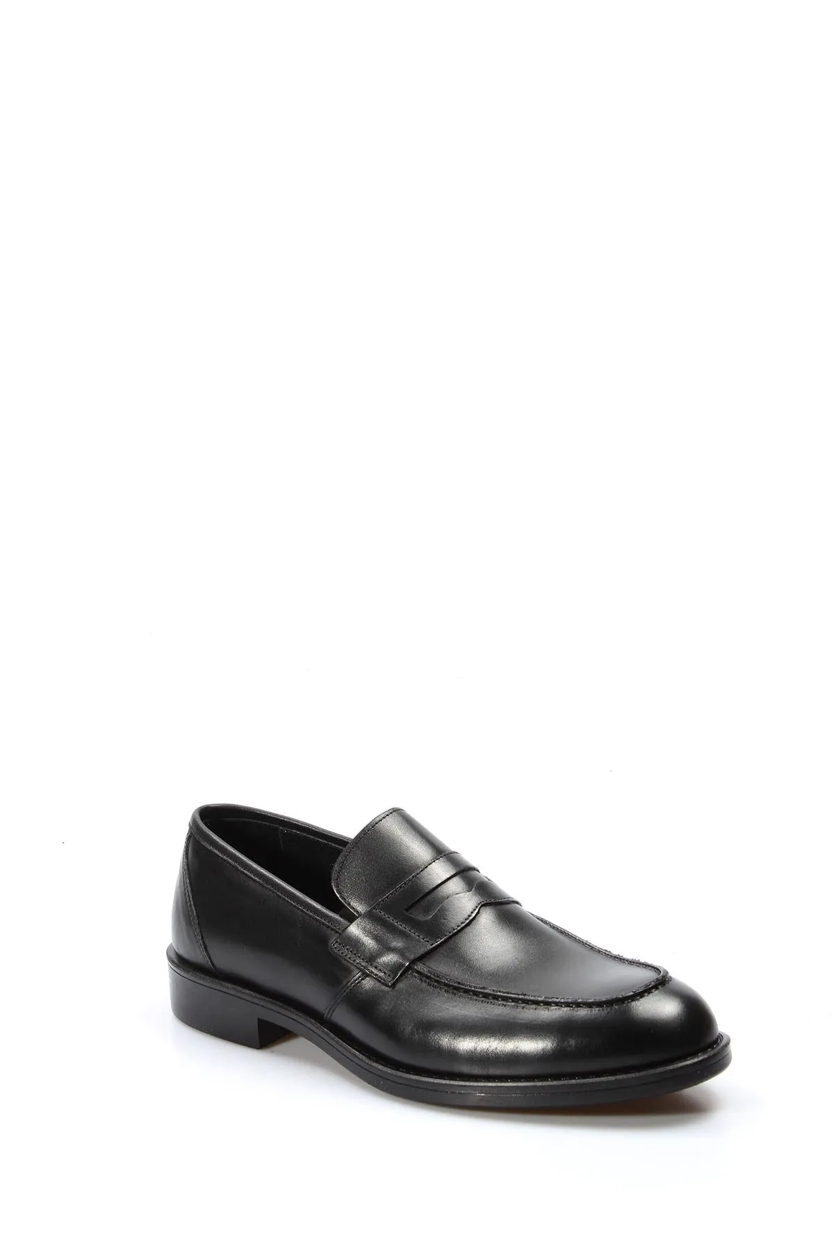 Elegant Black Leather Penny Loafers-Wessi